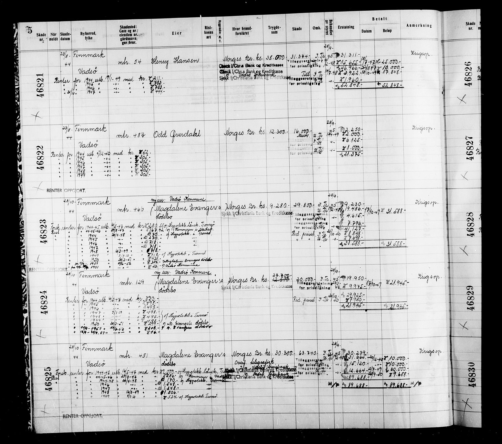 Krigsskadetrygdene for bygninger og løsøre, AV/RA-S-1548/V/L0039: Bygning, branntrygdet., 1940-1945, p. 5