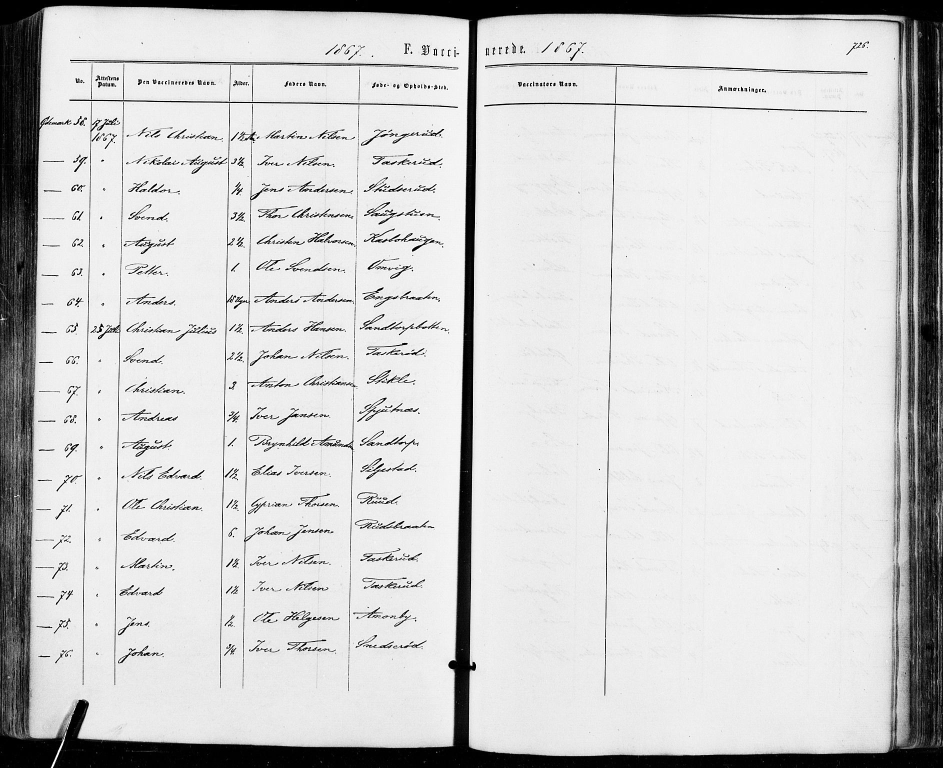 Aremark prestekontor Kirkebøker, SAO/A-10899/F/Fc/L0004: Parish register (official) no. III 4, 1866-1877, p. 725-726