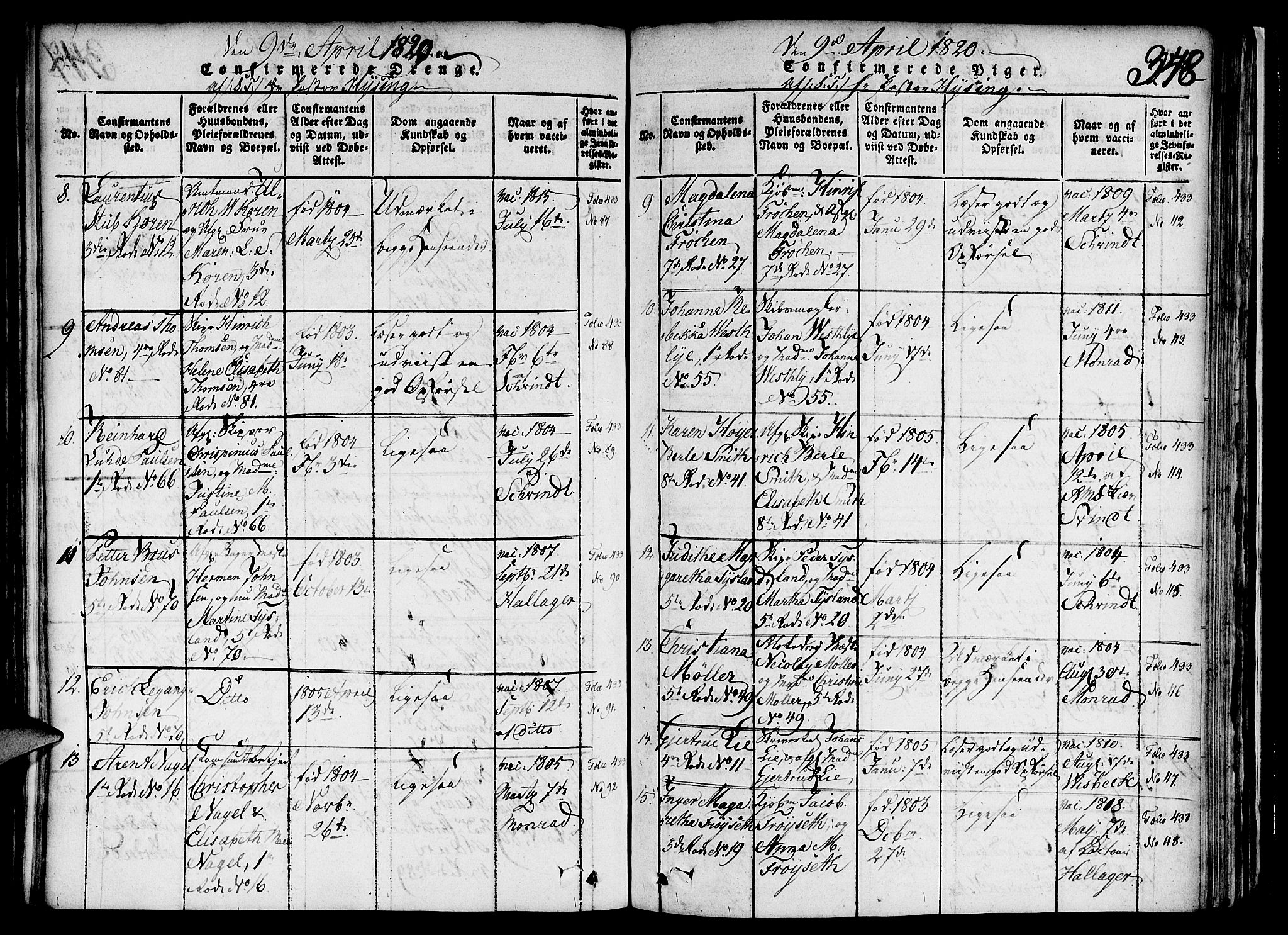 Nykirken Sokneprestembete, AV/SAB-A-77101/H/Haa/L0011: Parish register (official) no. A 11, 1816-1821, p. 348