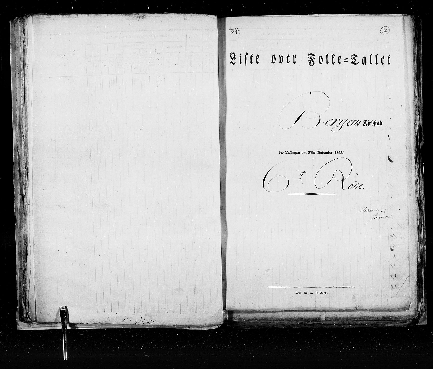 RA, Census 1825, vol. 22: Bergen, 1825, p. 36