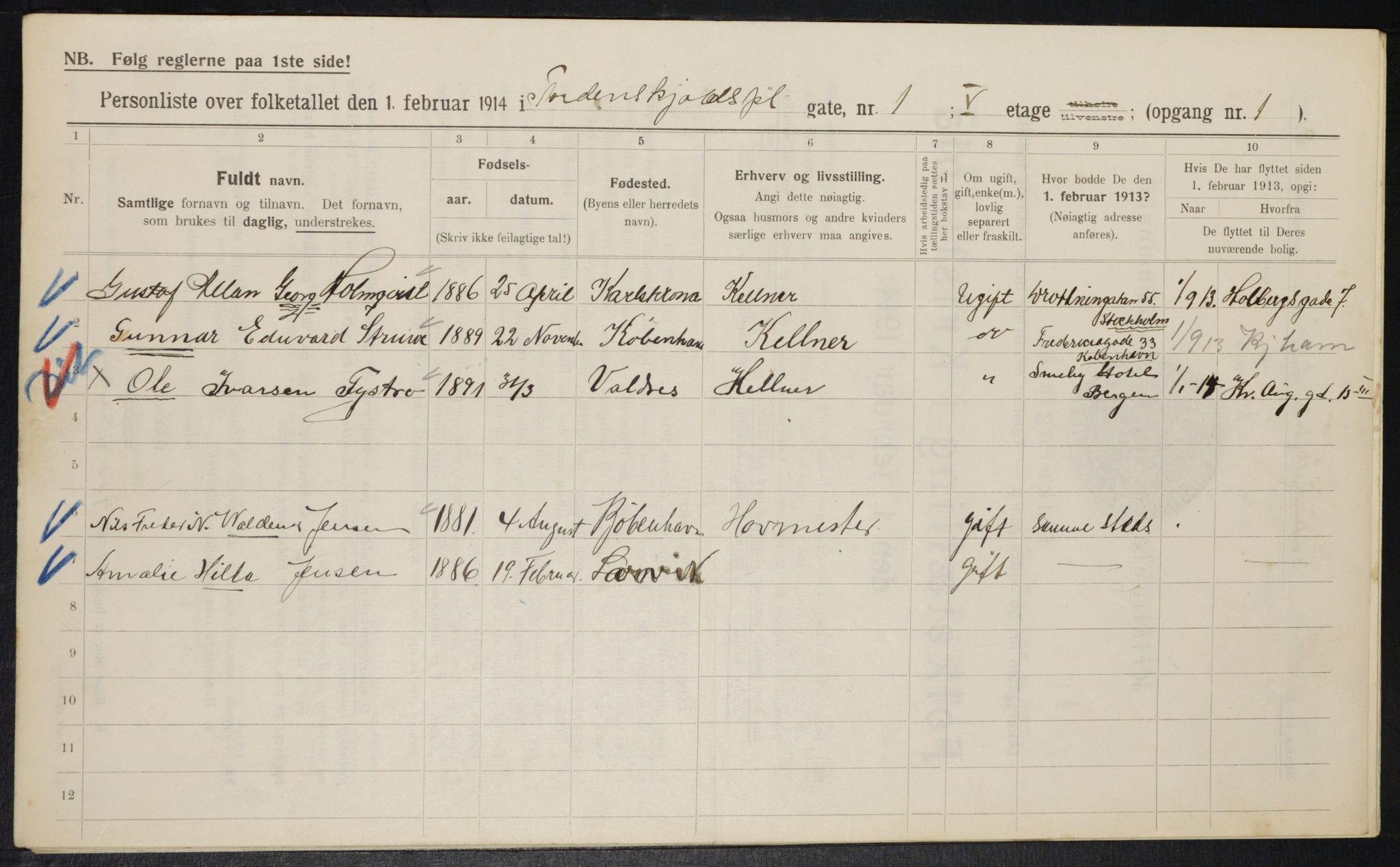 OBA, Municipal Census 1914 for Kristiania, 1914, p. 114667