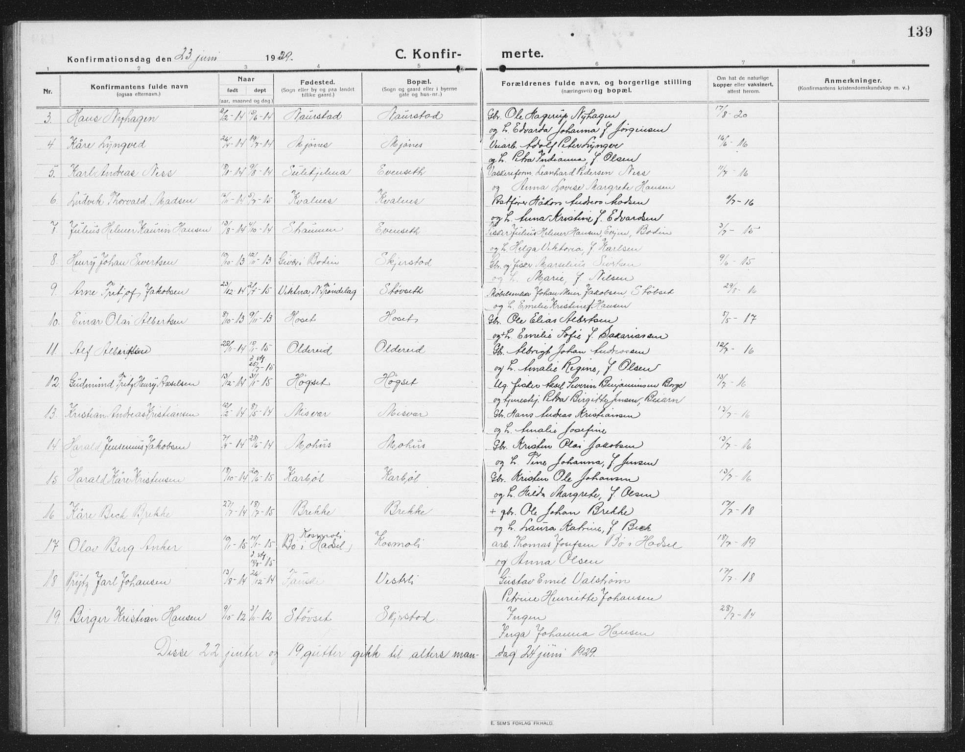 Ministerialprotokoller, klokkerbøker og fødselsregistre - Nordland, AV/SAT-A-1459/852/L0757: Parish register (copy) no. 852C08, 1916-1934, p. 139