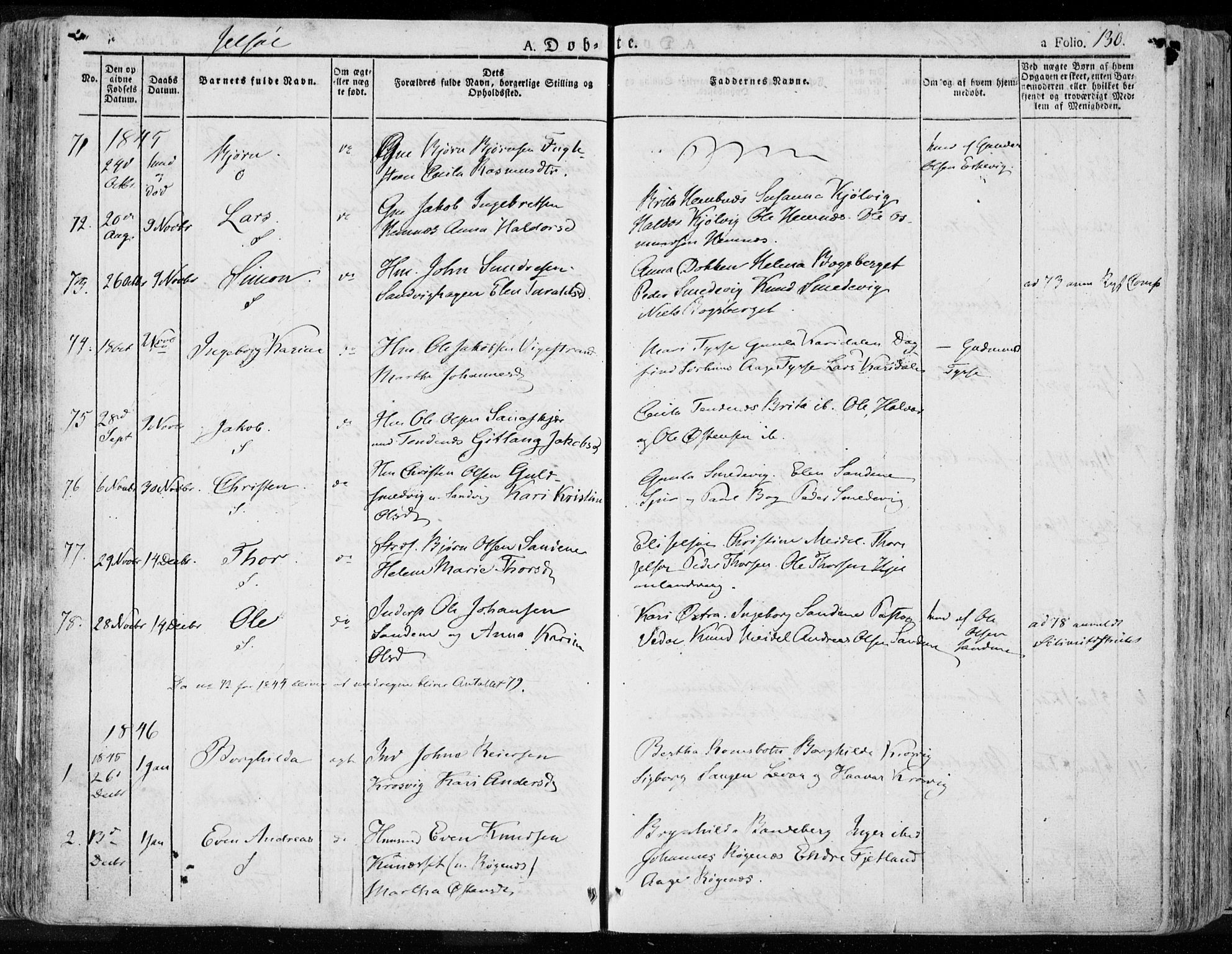 Jelsa sokneprestkontor, AV/SAST-A-101842/01/IV: Parish register (official) no. A 6.1, 1828-1853, p. 130
