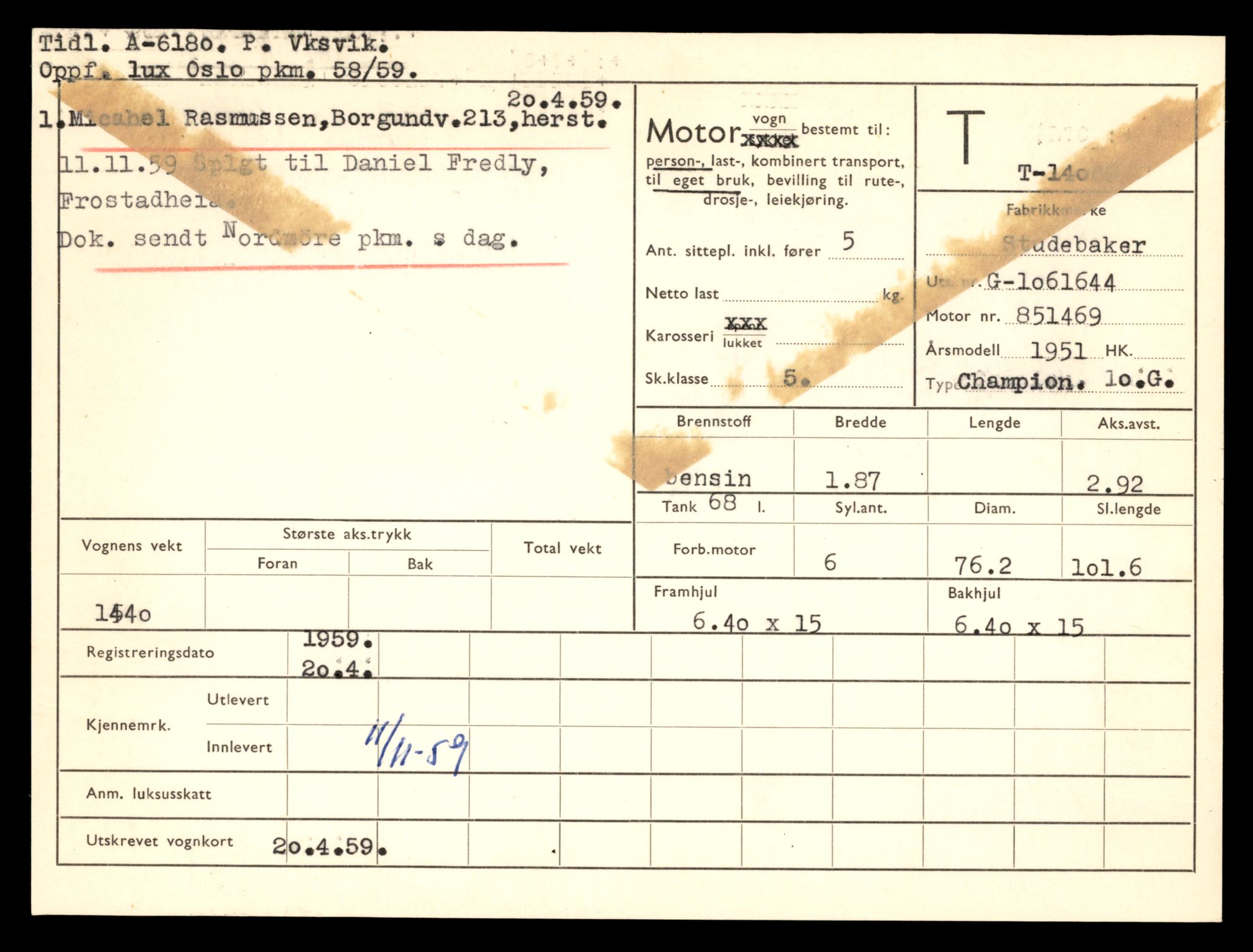 Møre og Romsdal vegkontor - Ålesund trafikkstasjon, AV/SAT-A-4099/F/Fe/L0042: Registreringskort for kjøretøy T 13906 - T 14079, 1927-1998, p. 2973