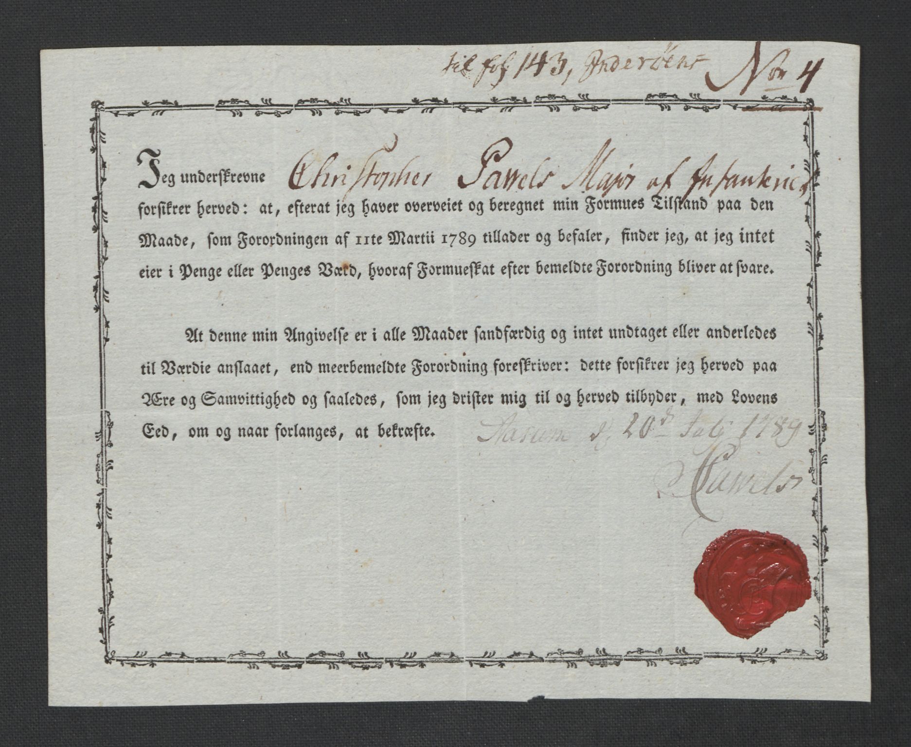 Rentekammeret inntil 1814, Reviderte regnskaper, Mindre regnskaper, AV/RA-EA-4068/Rf/Rfe/L0017: Inderøy fogderi, Jarlsberg grevskap, 1789, p. 142