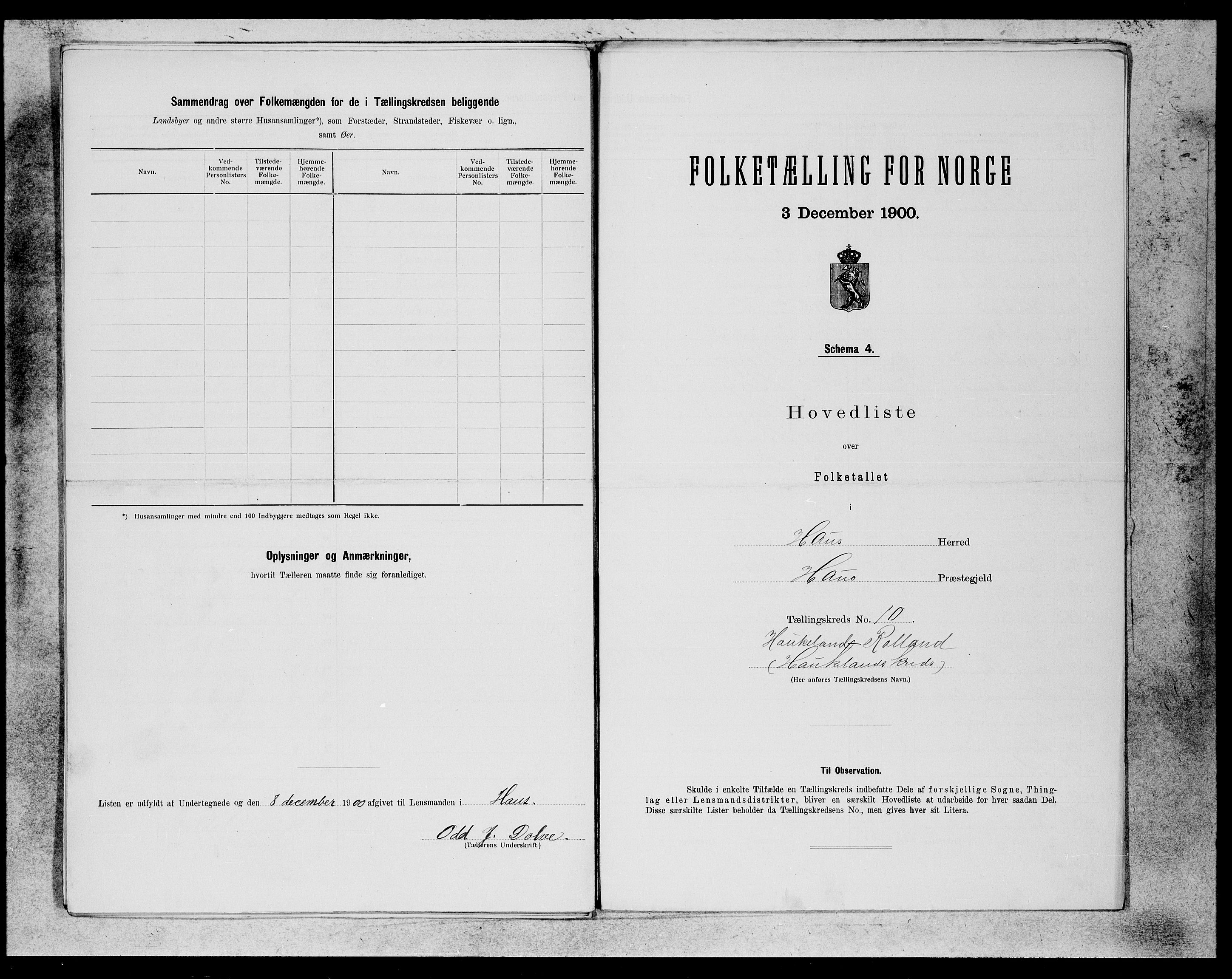 SAB, 1900 census for Haus, 1900, p. 19