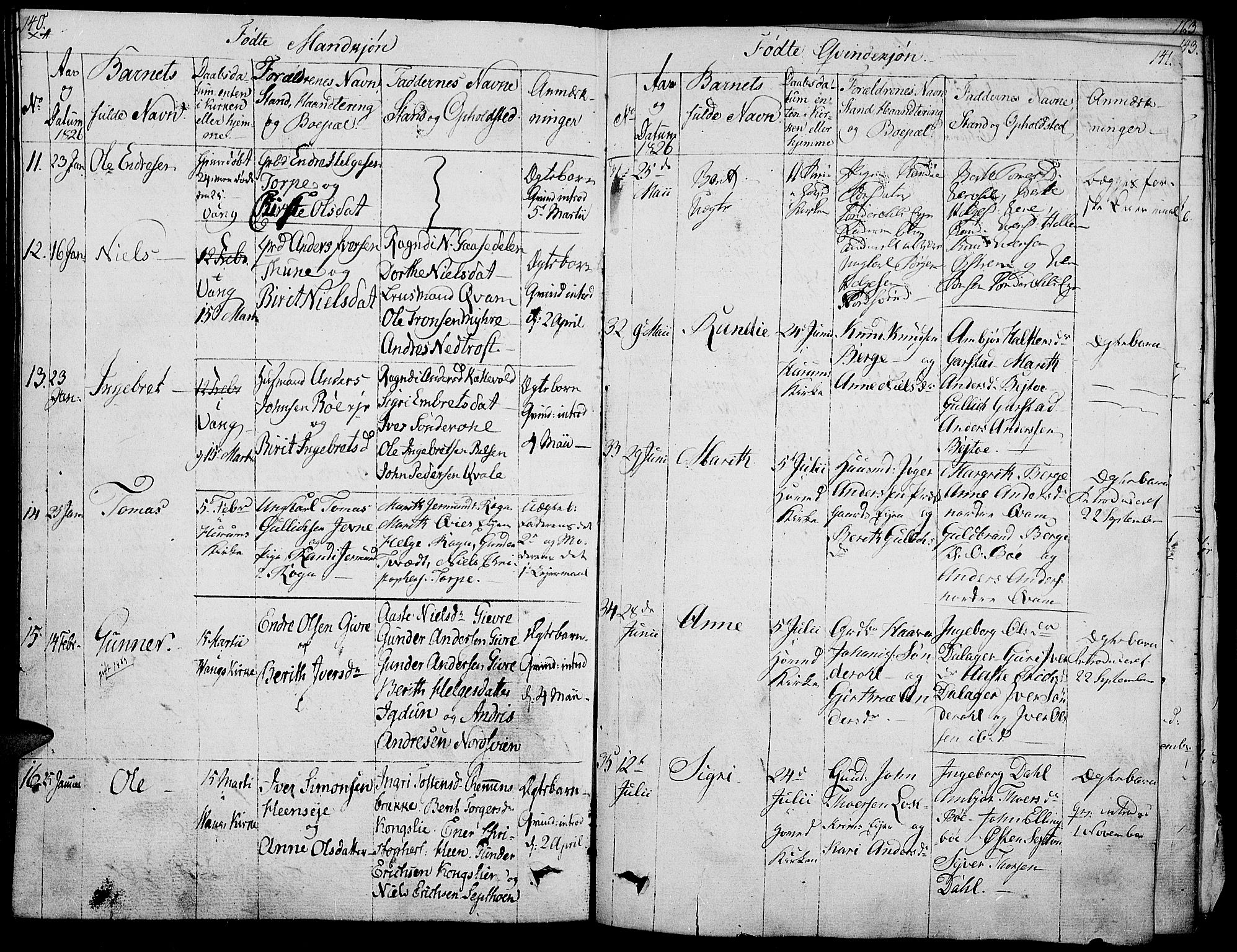 Vang prestekontor, Valdres, SAH/PREST-140/H/Ha/L0003: Parish register (official) no. 3, 1809-1831, p. 140-141