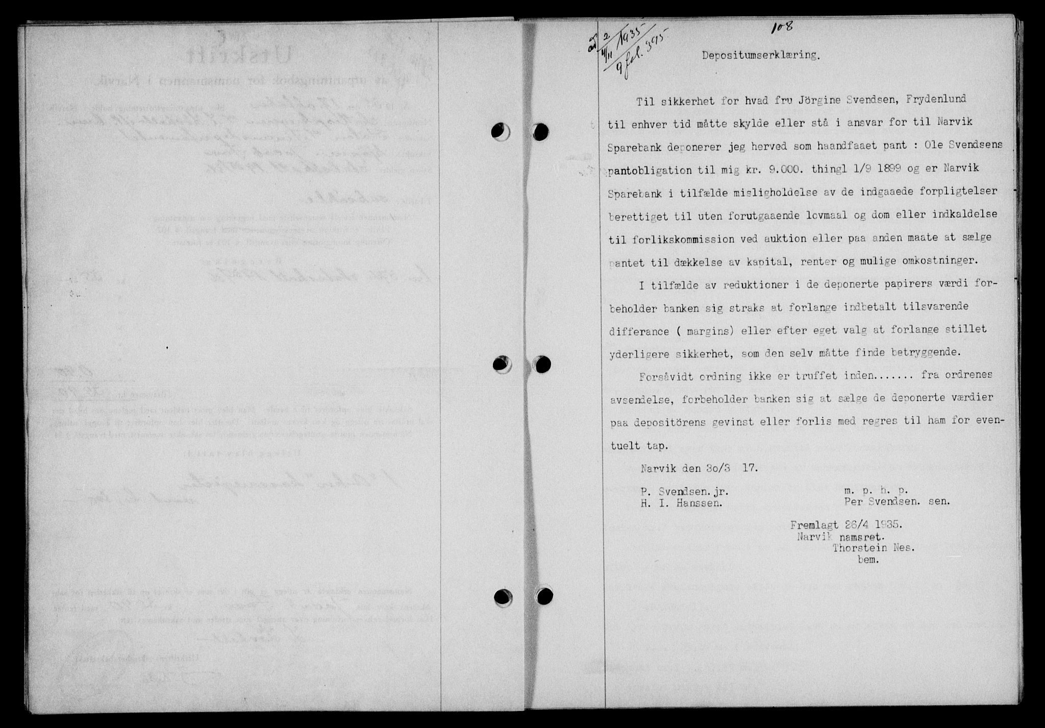 Narvik sorenskriveri, SAT/A-0002/1/2/2C/2Ca/L0011: Mortgage book no. 14, 1935-1937, Deed date: 04.11.1935