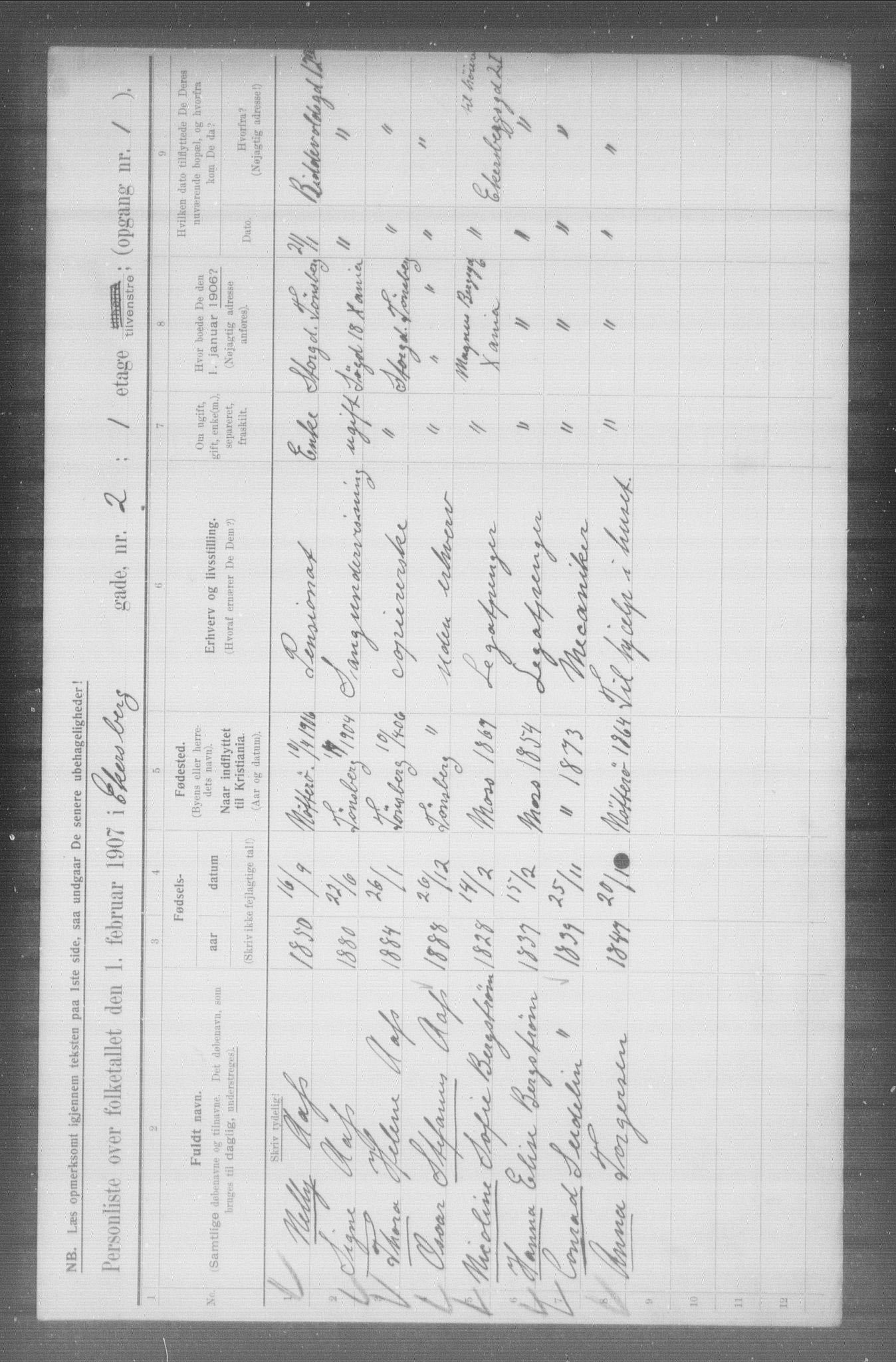 OBA, Municipal Census 1907 for Kristiania, 1907, p. 9266