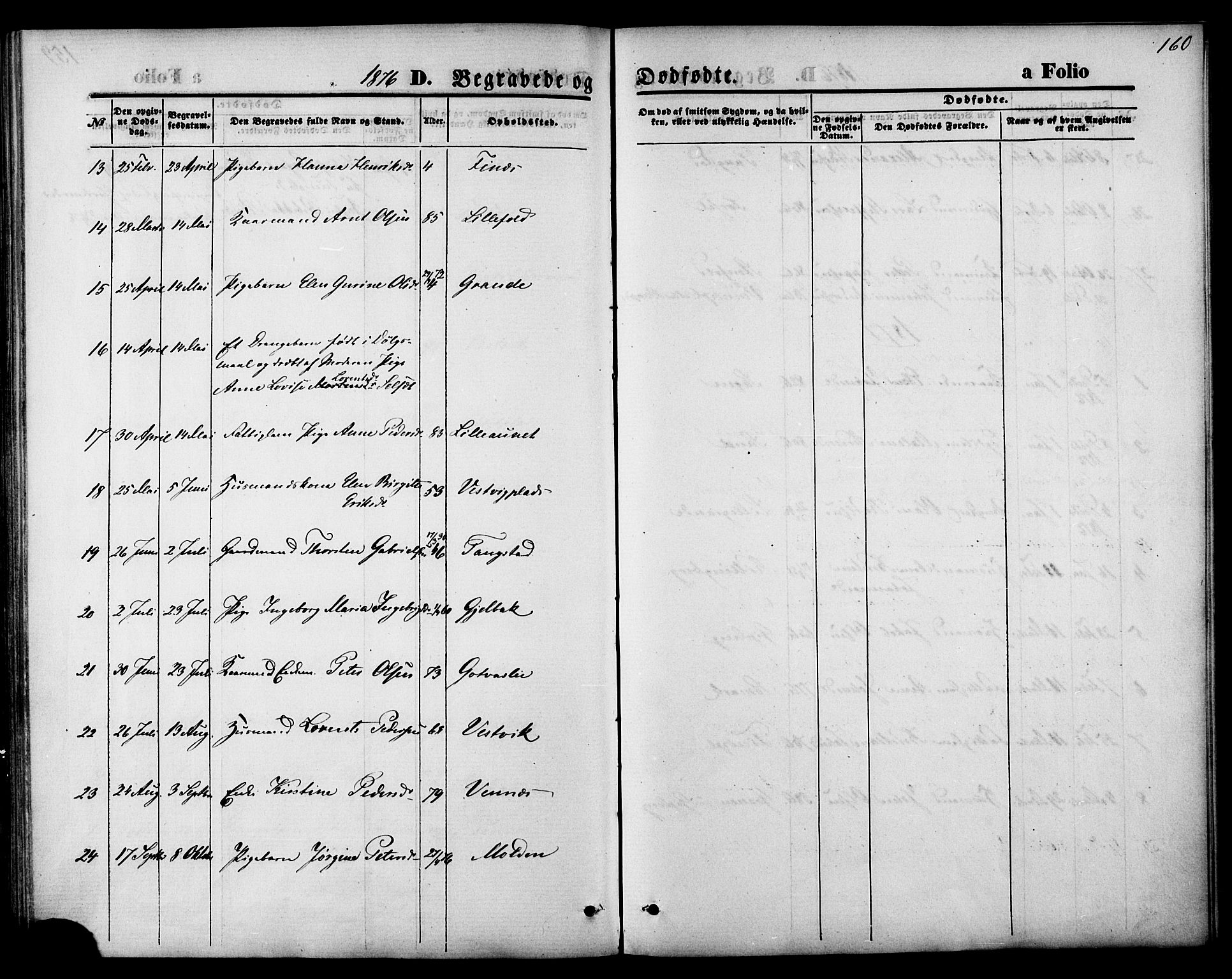 Ministerialprotokoller, klokkerbøker og fødselsregistre - Nord-Trøndelag, AV/SAT-A-1458/744/L0419: Parish register (official) no. 744A03, 1867-1881, p. 160