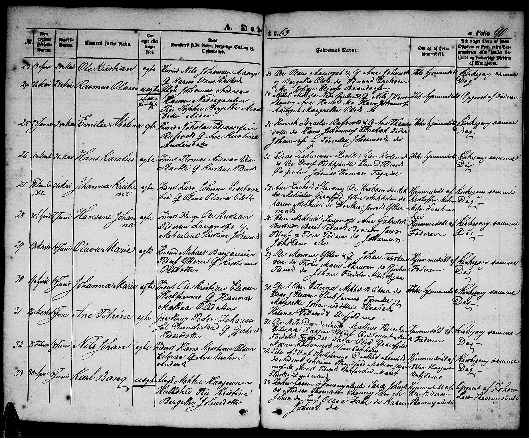 Ministerialprotokoller, klokkerbøker og fødselsregistre - Nordland, SAT/A-1459/827/L0414: Parish register (copy) no. 827C03, 1853-1865, p. 90