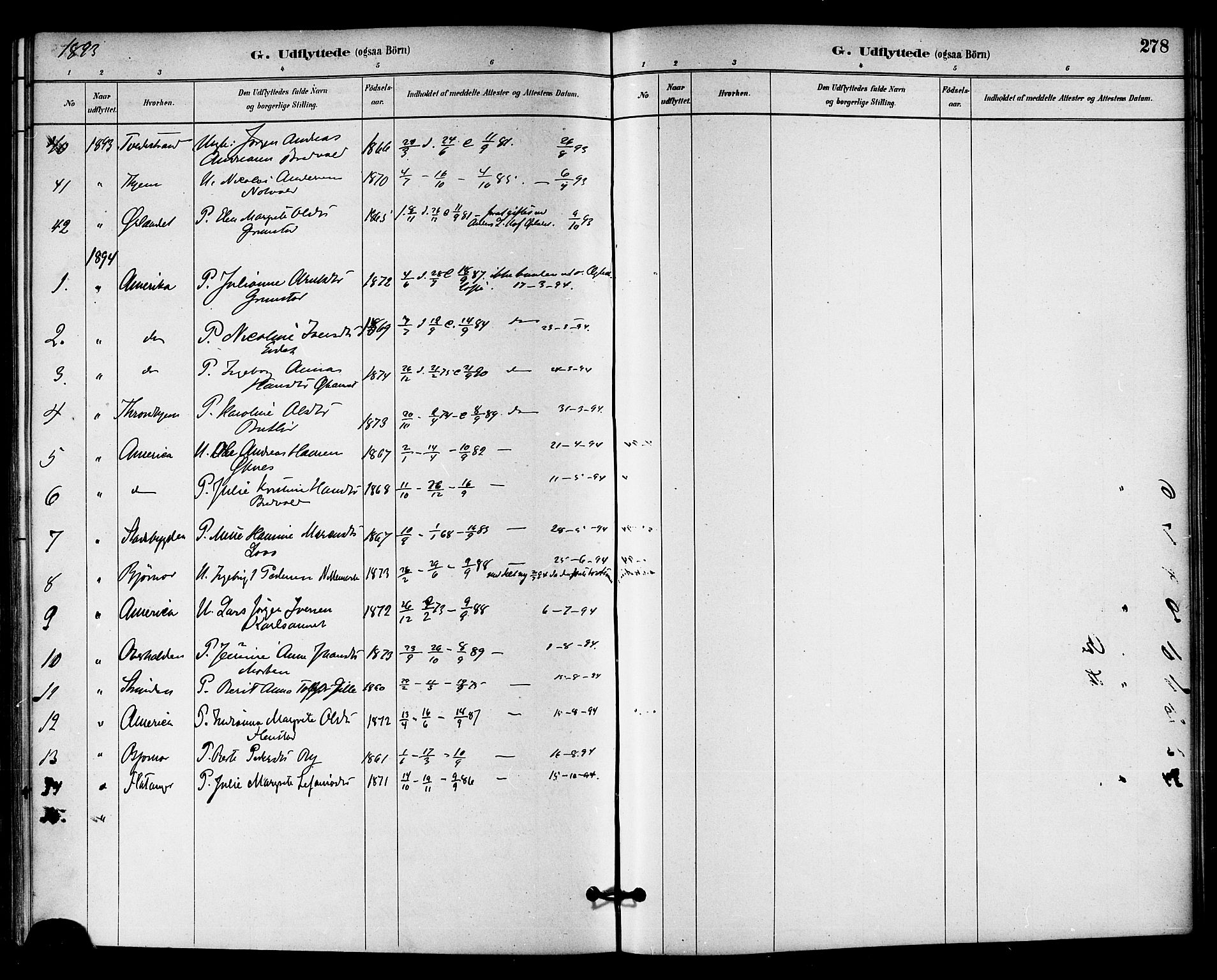 Ministerialprotokoller, klokkerbøker og fødselsregistre - Sør-Trøndelag, AV/SAT-A-1456/655/L0680: Parish register (official) no. 655A09, 1880-1894, p. 278