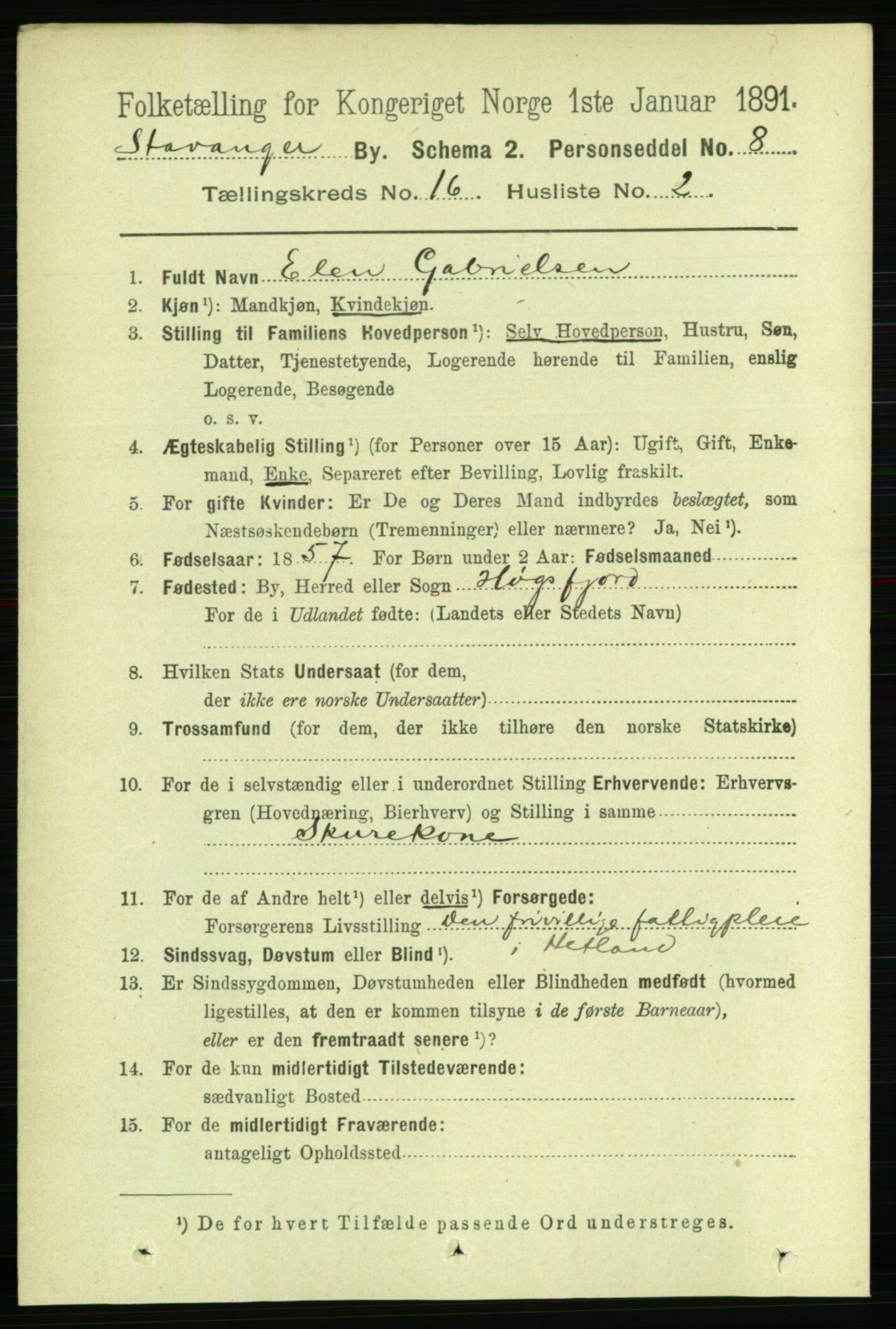 RA, 1891 census for 1103 Stavanger, 1891, p. 18853