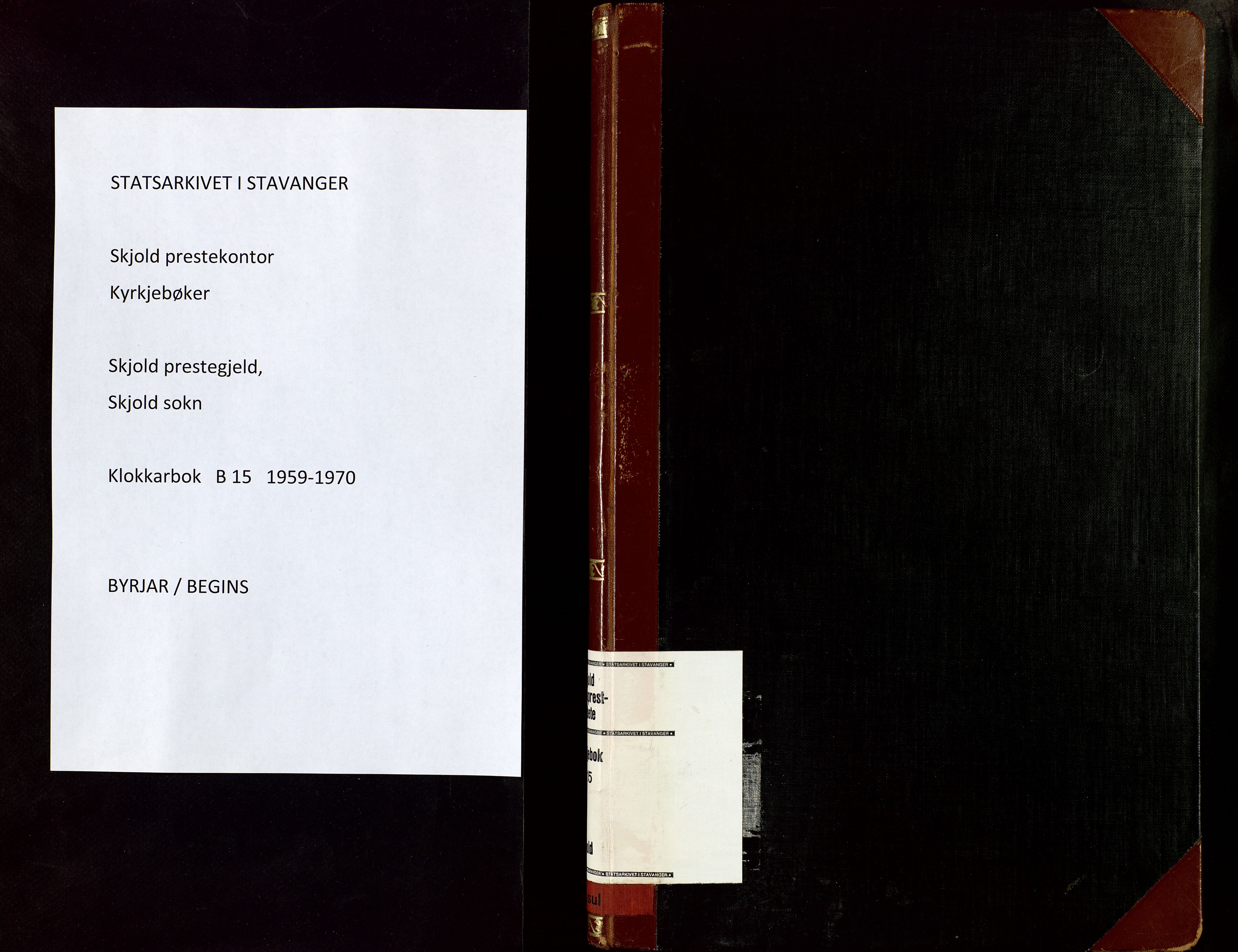 Skjold sokneprestkontor, SAST/A-101847/H/Ha/Hab/L0015: Parish register (copy) no. B 15, 1959-1970