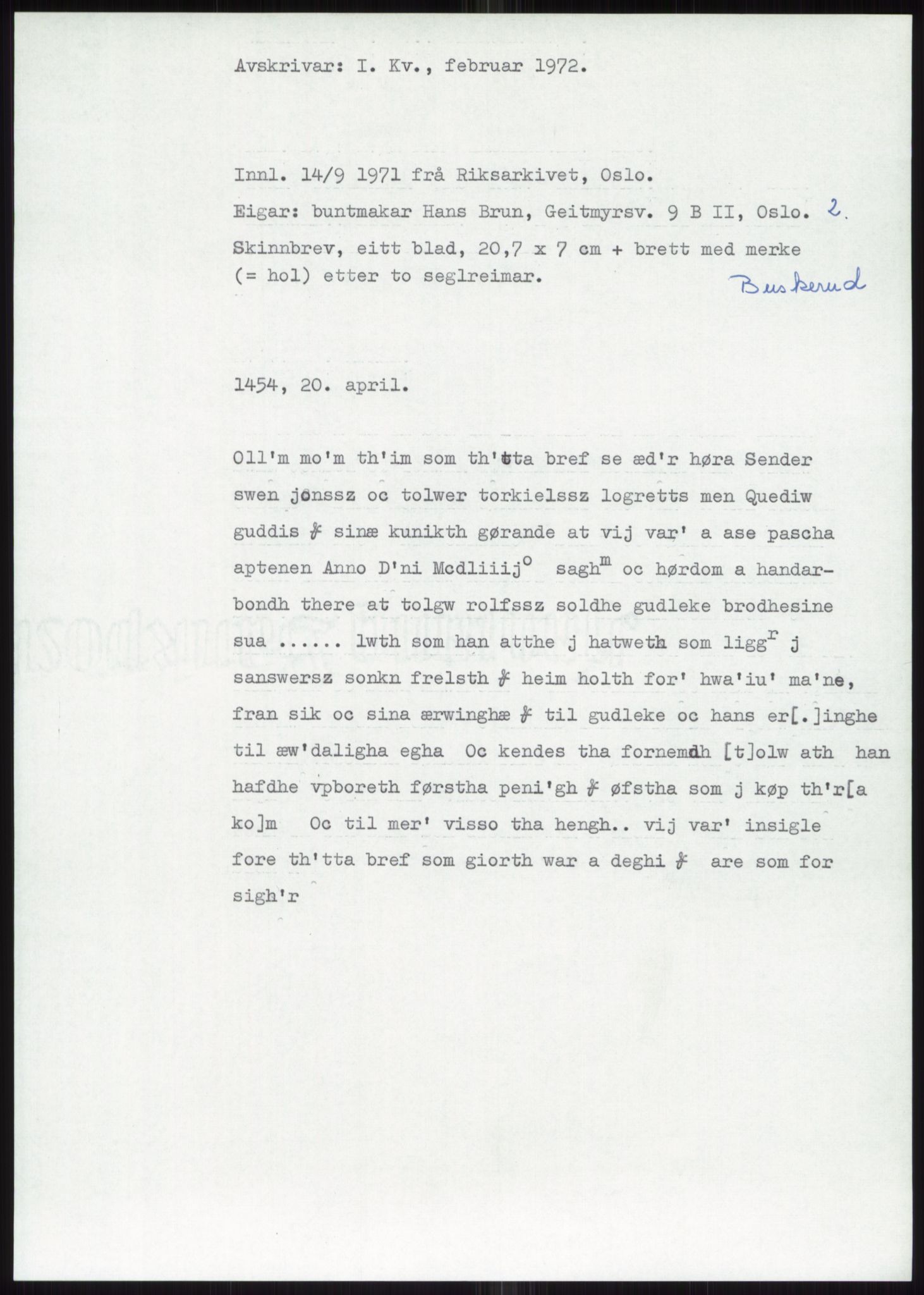 Samlinger til kildeutgivelse, Diplomavskriftsamlingen, AV/RA-EA-4053/H/Ha, p. 1601