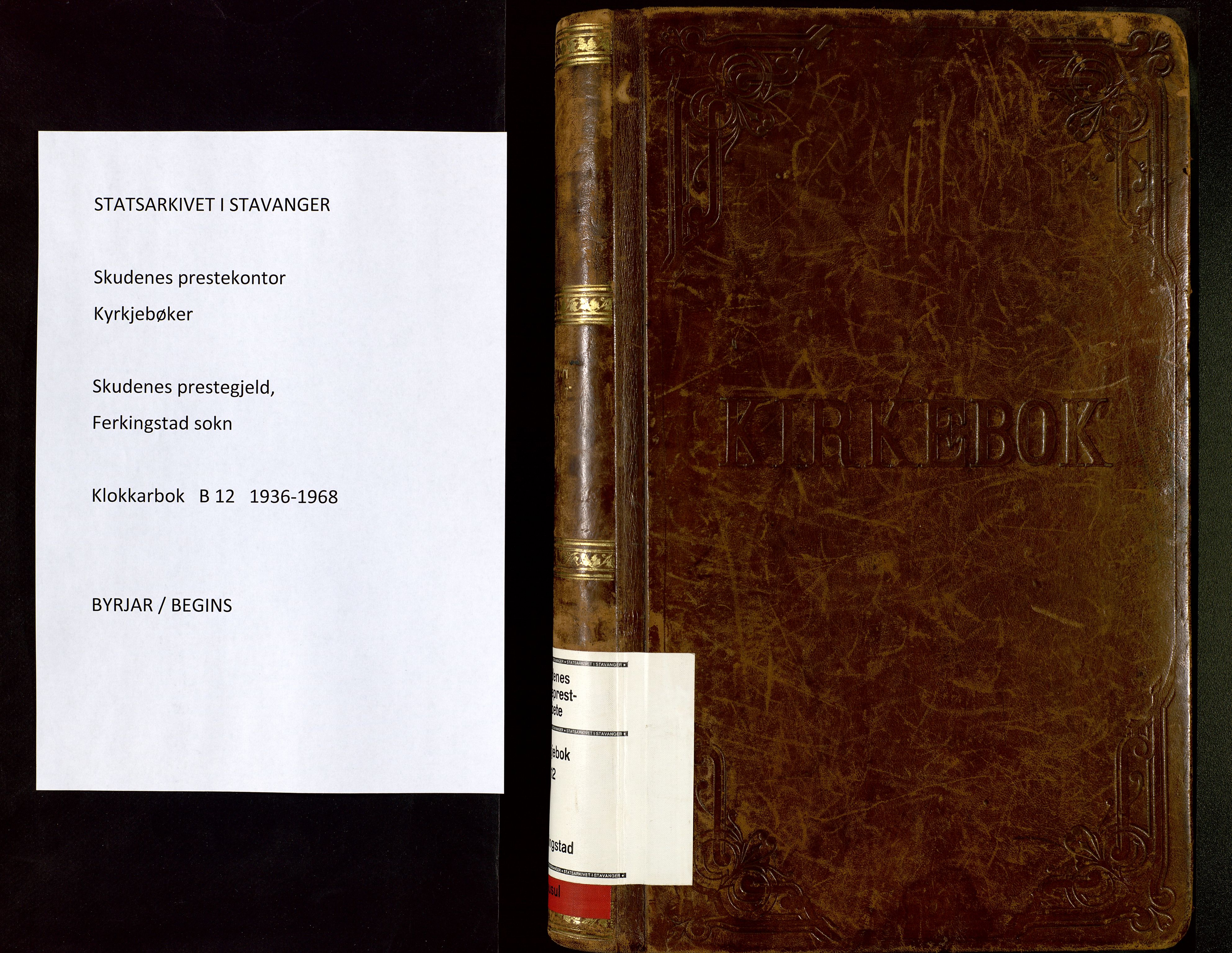 Skudenes sokneprestkontor, AV/SAST-A -101849/H/Ha/Hab/L0012: Parish register (copy) no. B 12, 1936-1968