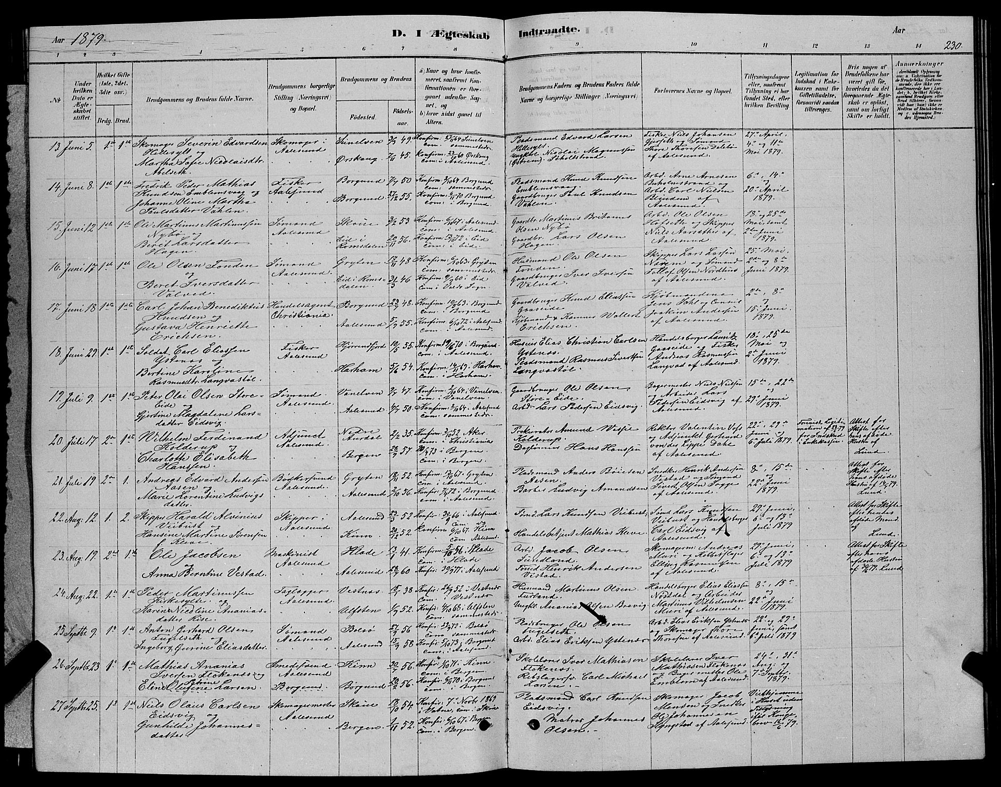 Ministerialprotokoller, klokkerbøker og fødselsregistre - Møre og Romsdal, SAT/A-1454/529/L0466: Parish register (copy) no. 529C03, 1878-1888, p. 230