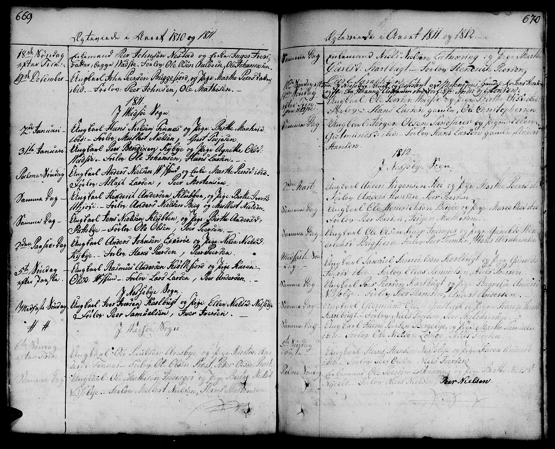 Vadsø sokneprestkontor, SATØ/S-1325/H/Ha/L0002kirke: Parish register (official) no. 2, 1764-1821, p. 669-670