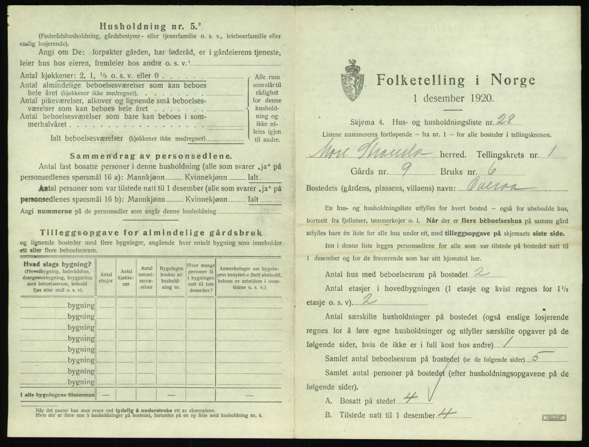 SAT, 1920 census for Stranda, 1920, p. 81