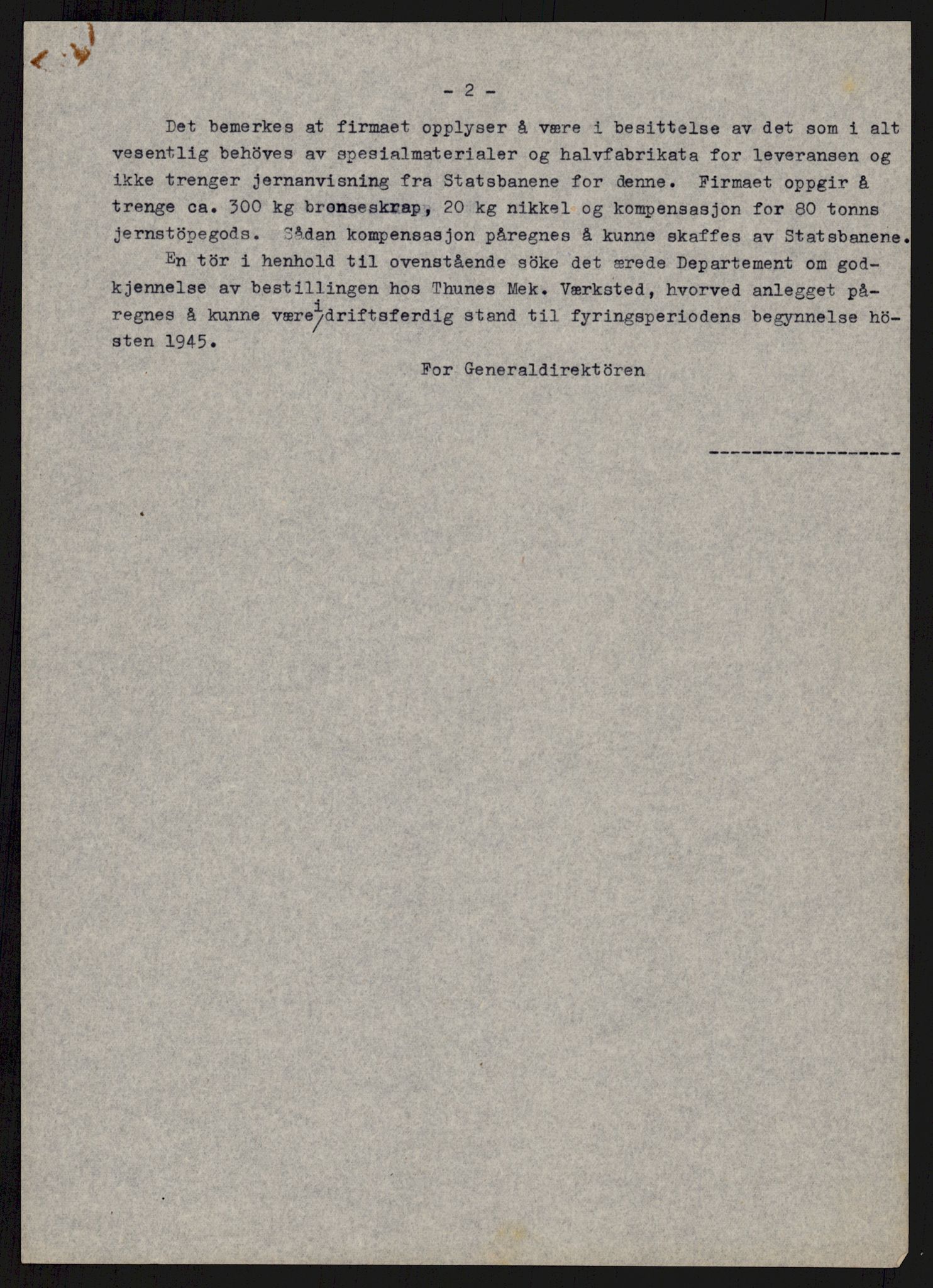 Direktoratet for industriforsyning, Sekretariatet, AV/RA-S-4153/D/Df/L0055: 9. Metallkontoret, 1940-1945, p. 91