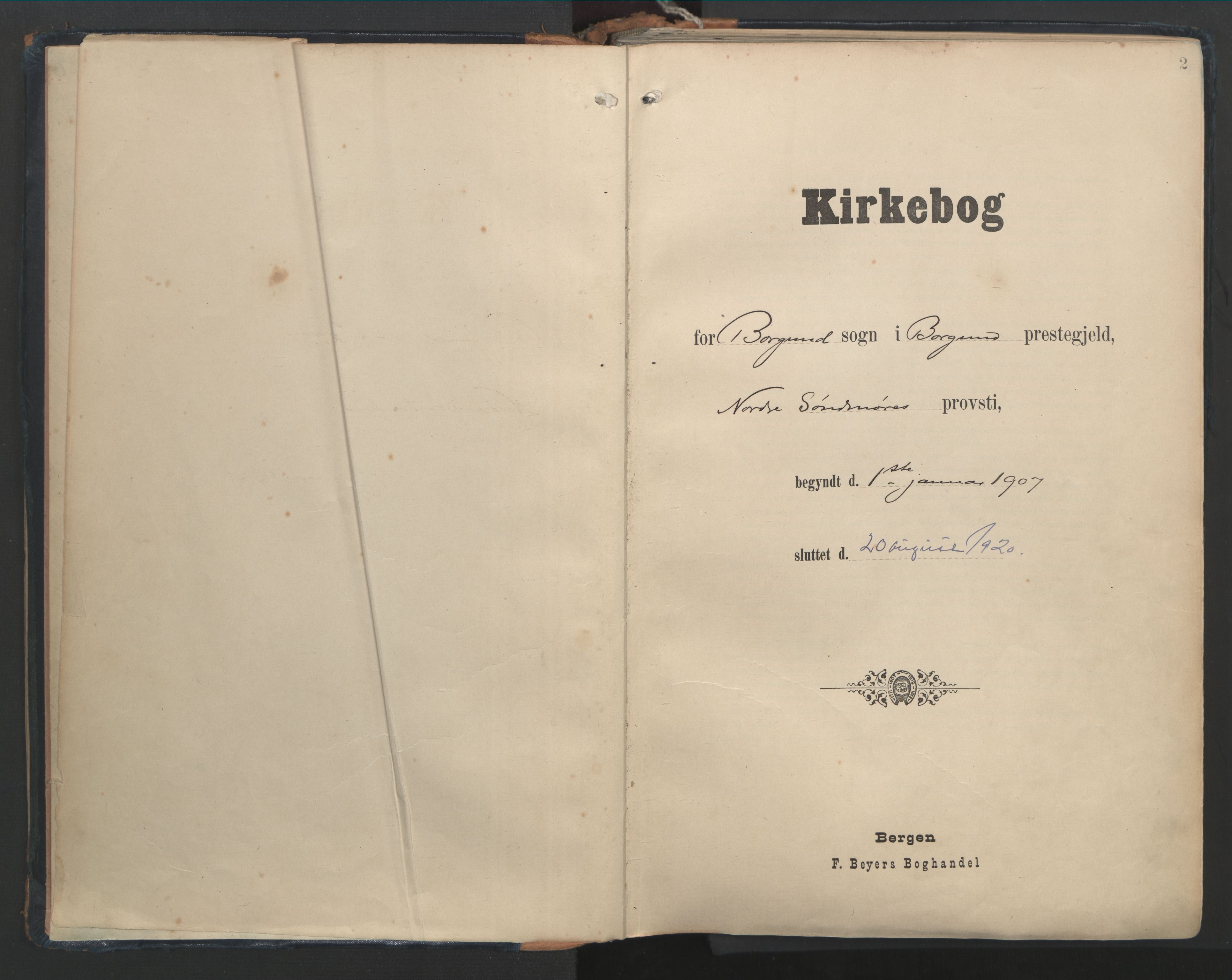 Ministerialprotokoller, klokkerbøker og fødselsregistre - Møre og Romsdal, SAT/A-1454/528/L0411: Parish register (official) no. 528A20, 1907-1920, p. 2