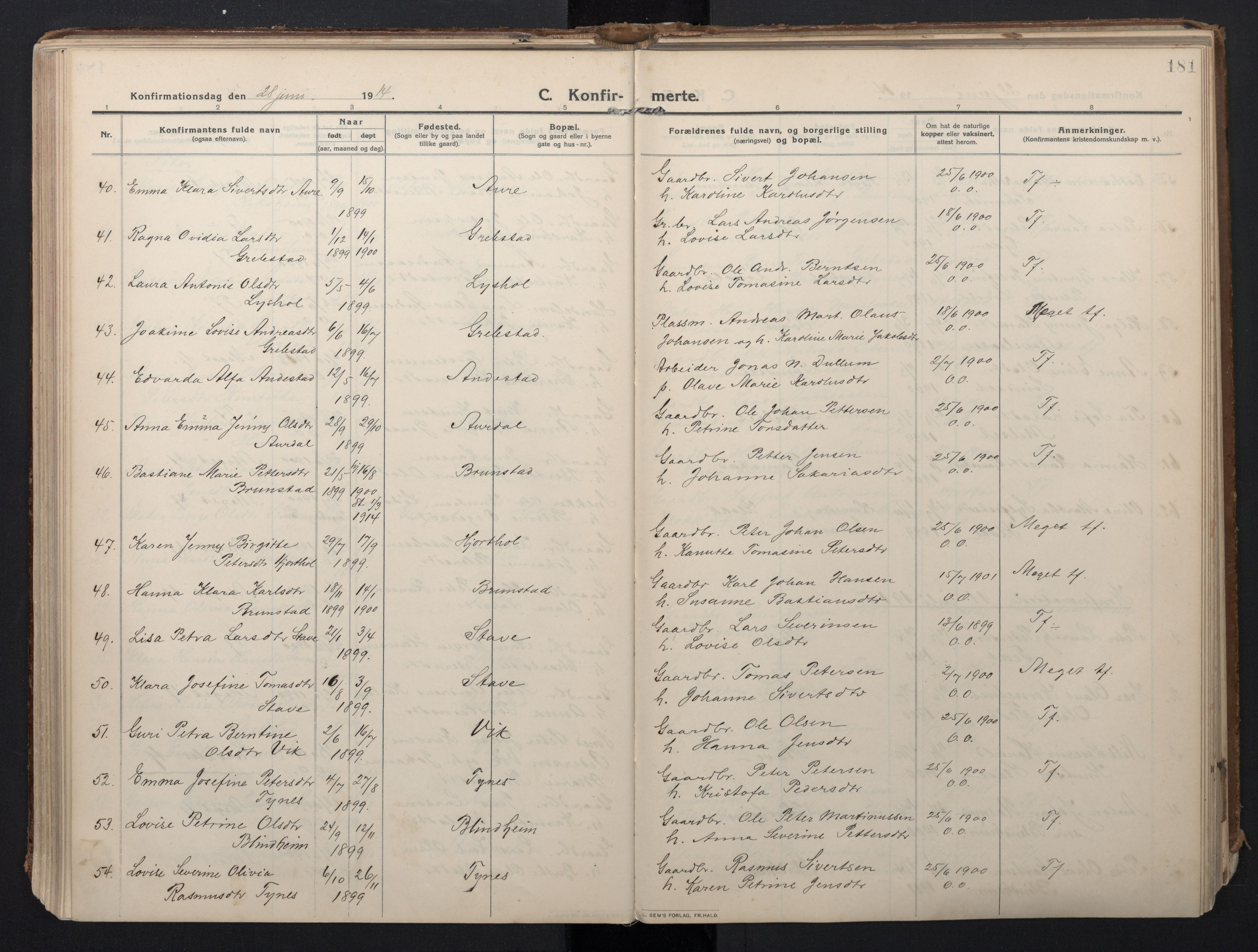 Ministerialprotokoller, klokkerbøker og fødselsregistre - Møre og Romsdal, AV/SAT-A-1454/523/L0337: Parish register (official) no. 523A04, 1911-1929, p. 181