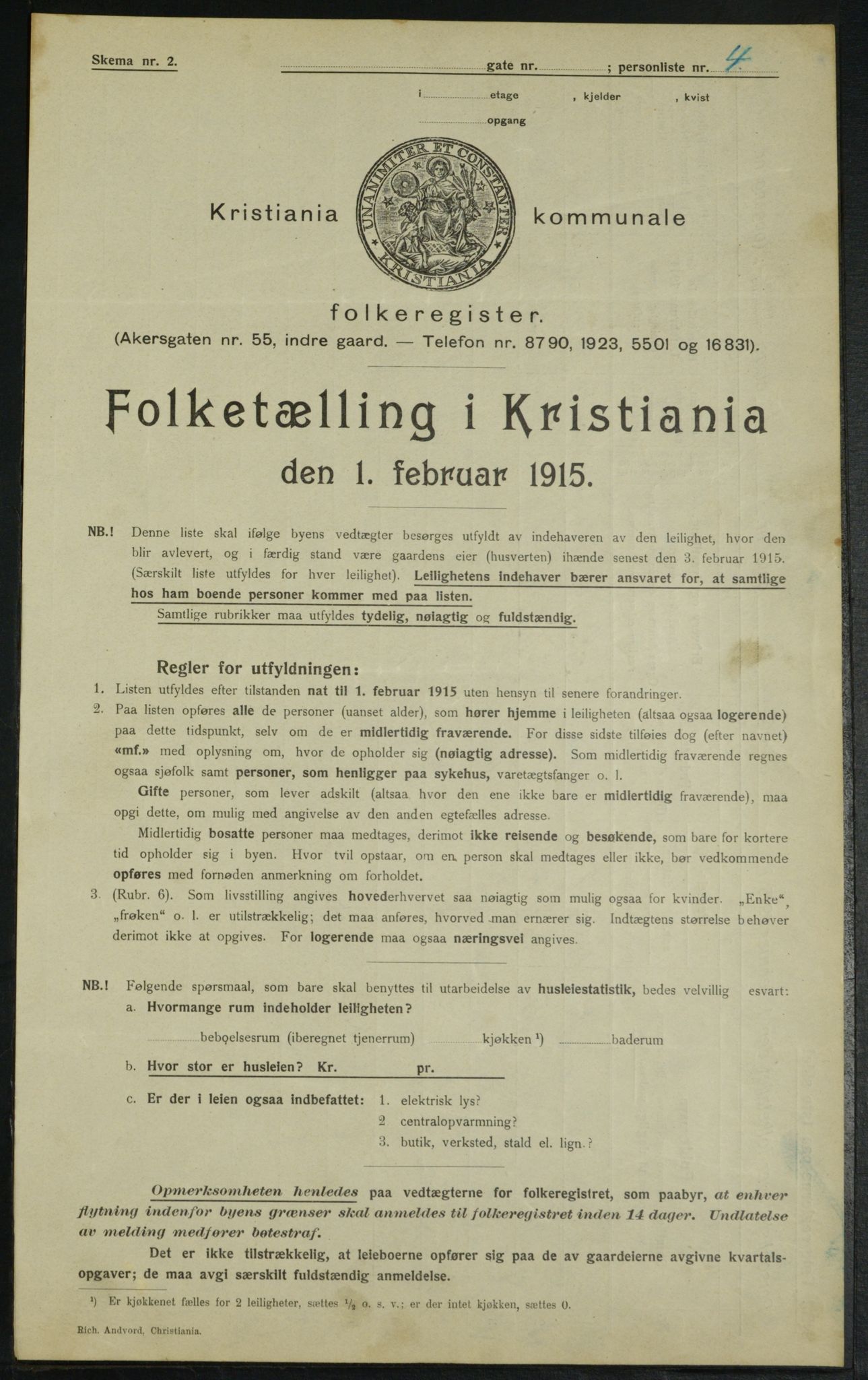 OBA, Municipal Census 1915 for Kristiania, 1915, p. 51960