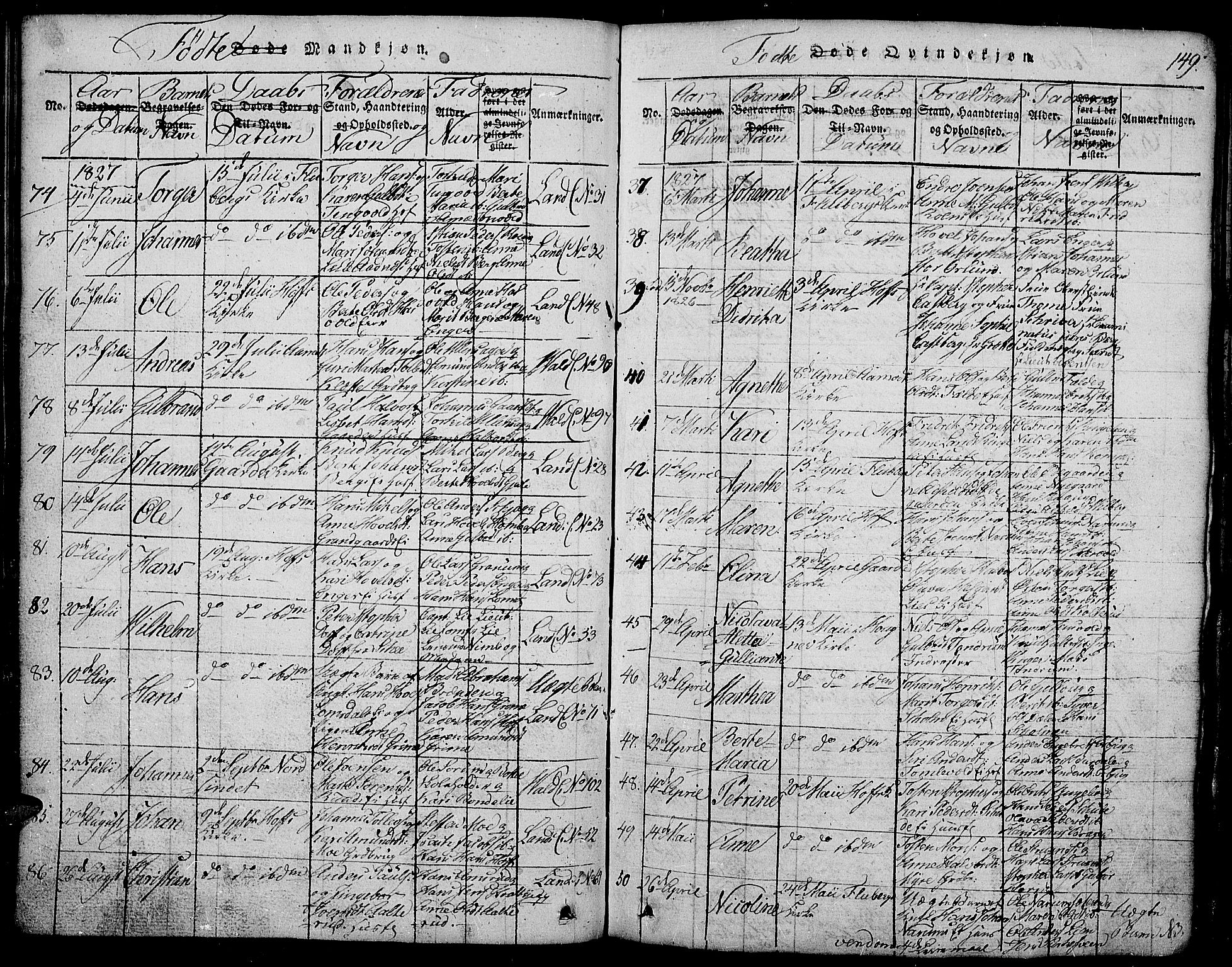 Land prestekontor, AV/SAH-PREST-120/H/Ha/Hab/L0001: Parish register (copy) no. 1, 1814-1833, p. 149