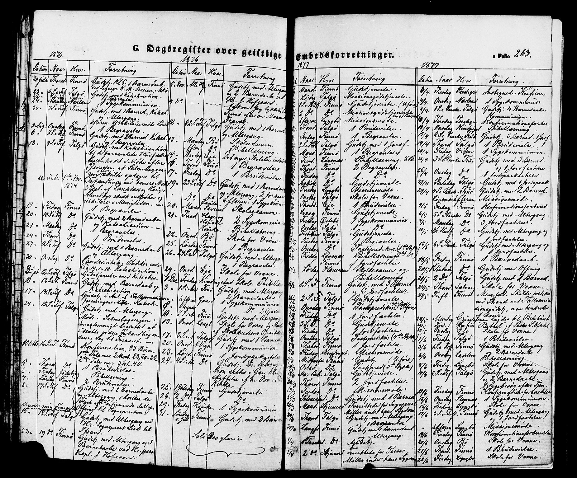 Finnøy sokneprestkontor, SAST/A-101825/H/Ha/Haa/L0008: Parish register (official) no. A 8, 1863-1878, p. 263