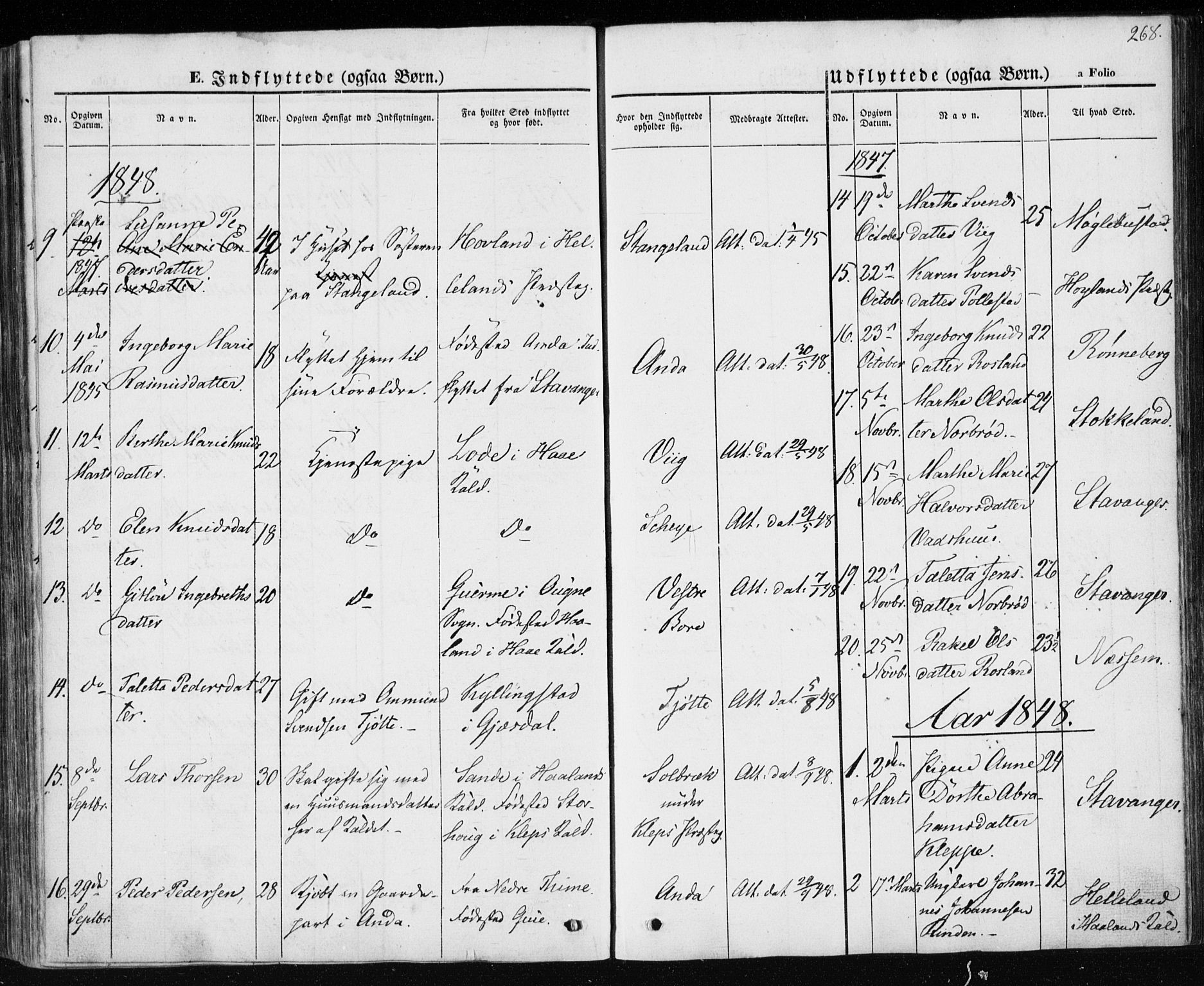 Klepp sokneprestkontor, AV/SAST-A-101803/001/3/30BA/L0004: Parish register (official) no. A 4, 1842-1852, p. 268