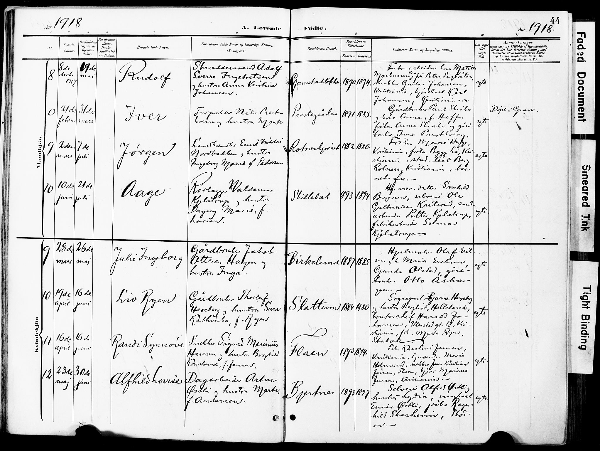 Nittedal prestekontor Kirkebøker, AV/SAO-A-10365a/F/Fa/L0008: Parish register (official) no. I 8, 1902-1926, p. 44