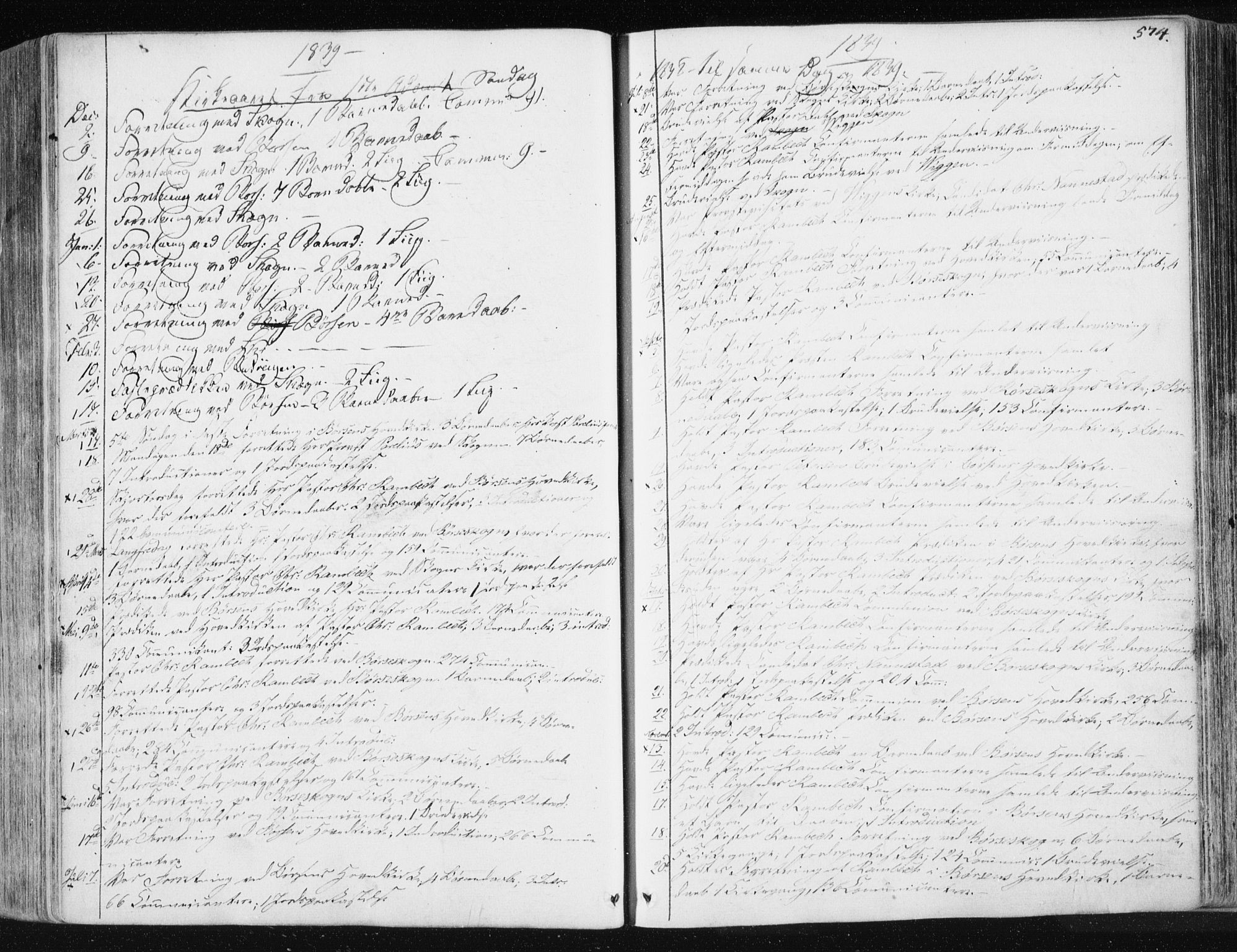 Ministerialprotokoller, klokkerbøker og fødselsregistre - Sør-Trøndelag, SAT/A-1456/665/L0771: Parish register (official) no. 665A06, 1830-1856, p. 574