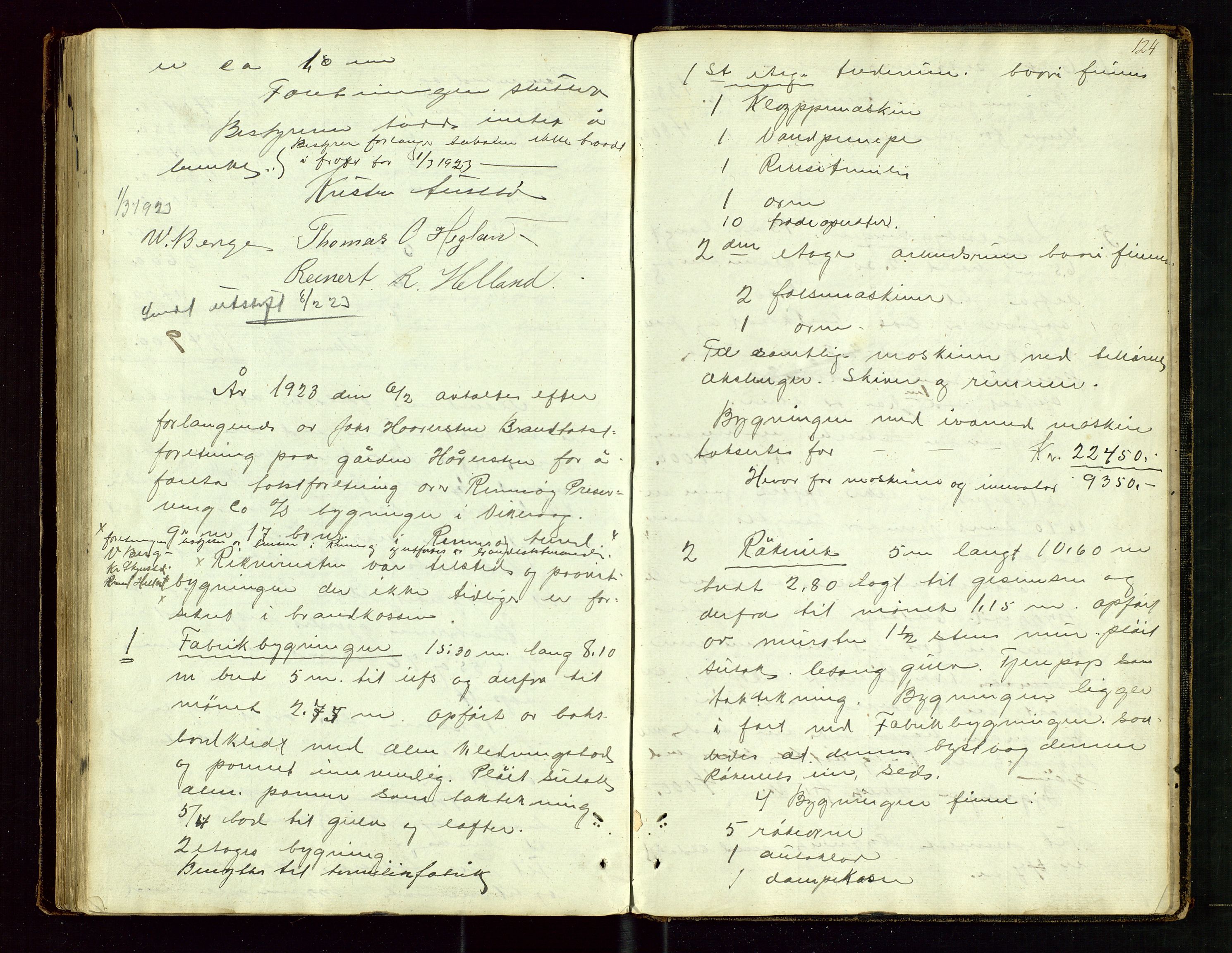 Rennesøy lensmannskontor, SAST/A-100165/Goa/L0001: "Brandtaxations-Protocol for Rennesøe Thinglag", 1846-1923, p. 123b-124a