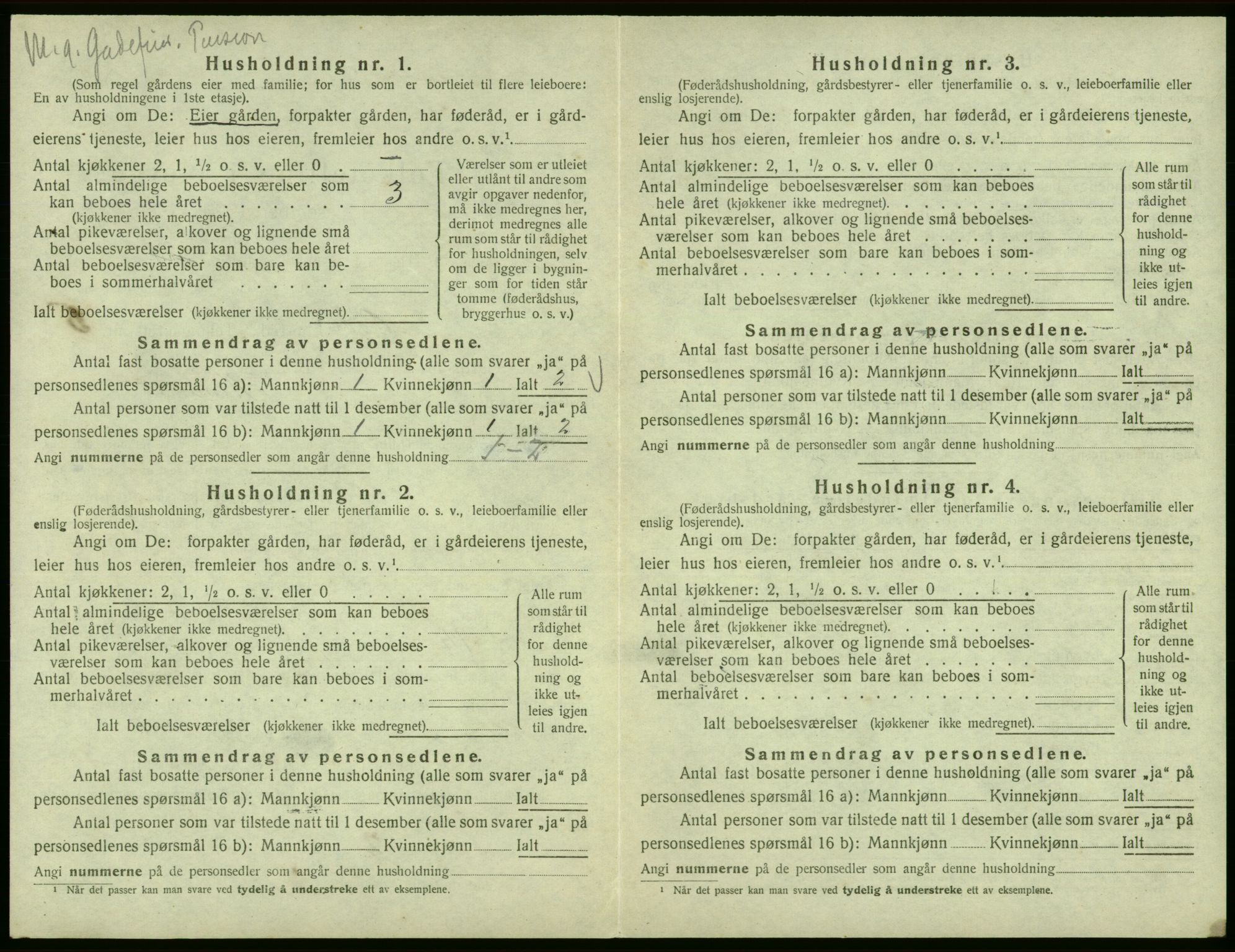 SAB, 1920 census for Odda, 1920, p. 366