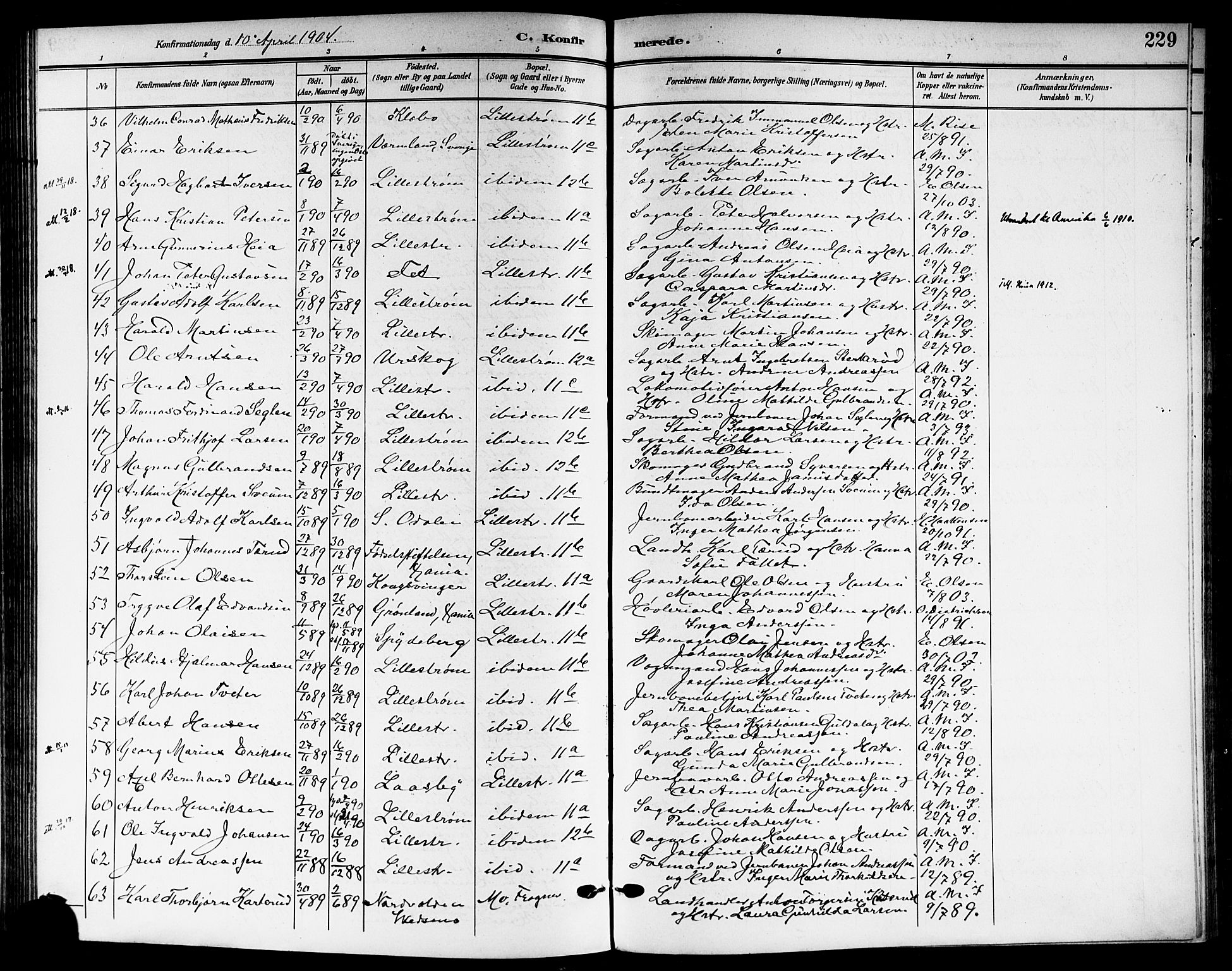 Skedsmo prestekontor Kirkebøker, AV/SAO-A-10033a/G/Ga/L0005b: Parish register (copy) no. I 5B, 1902-1911, p. 229