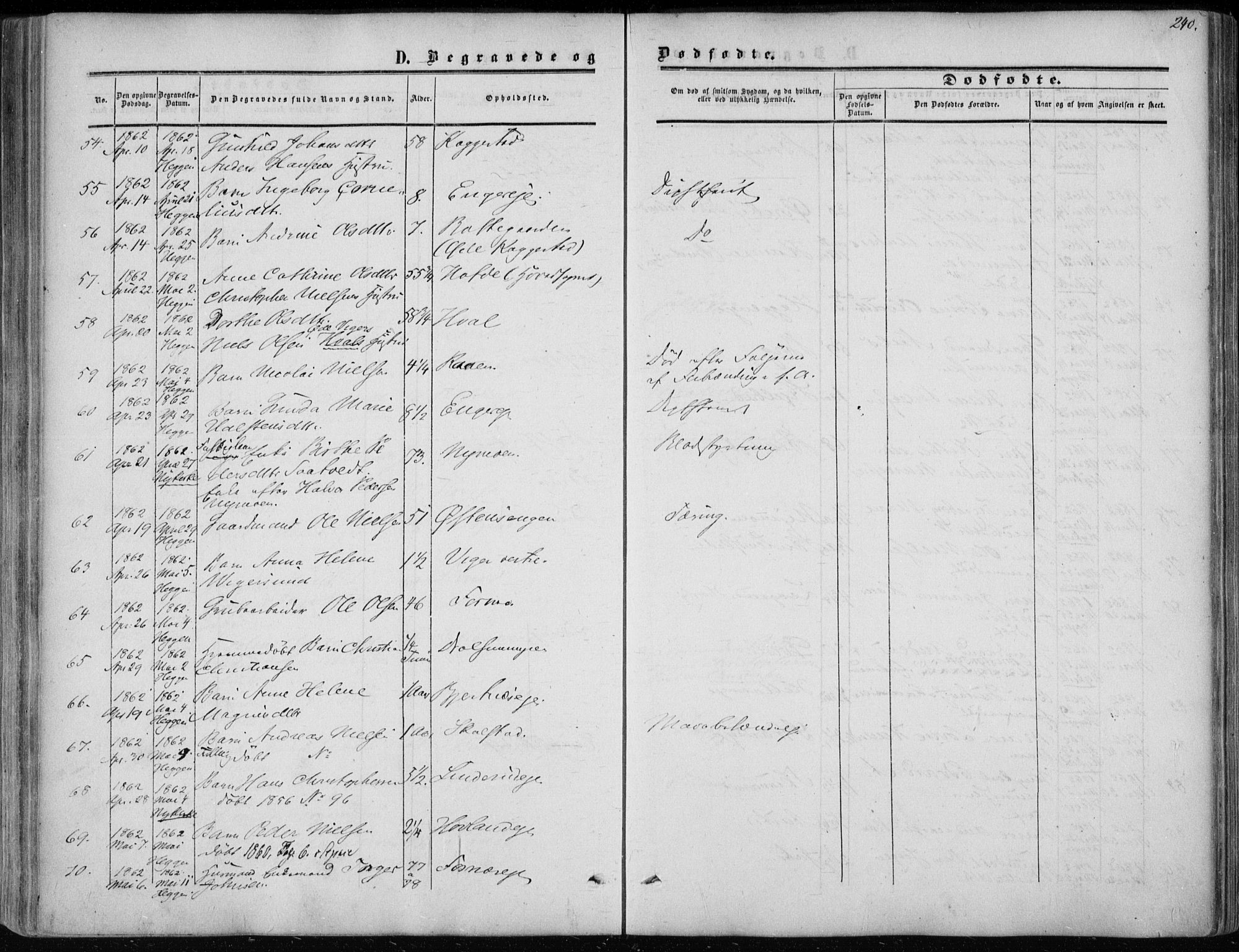 Modum kirkebøker, AV/SAKO-A-234/F/Fa/L0009: Parish register (official) no. 9, 1860-1864, p. 240