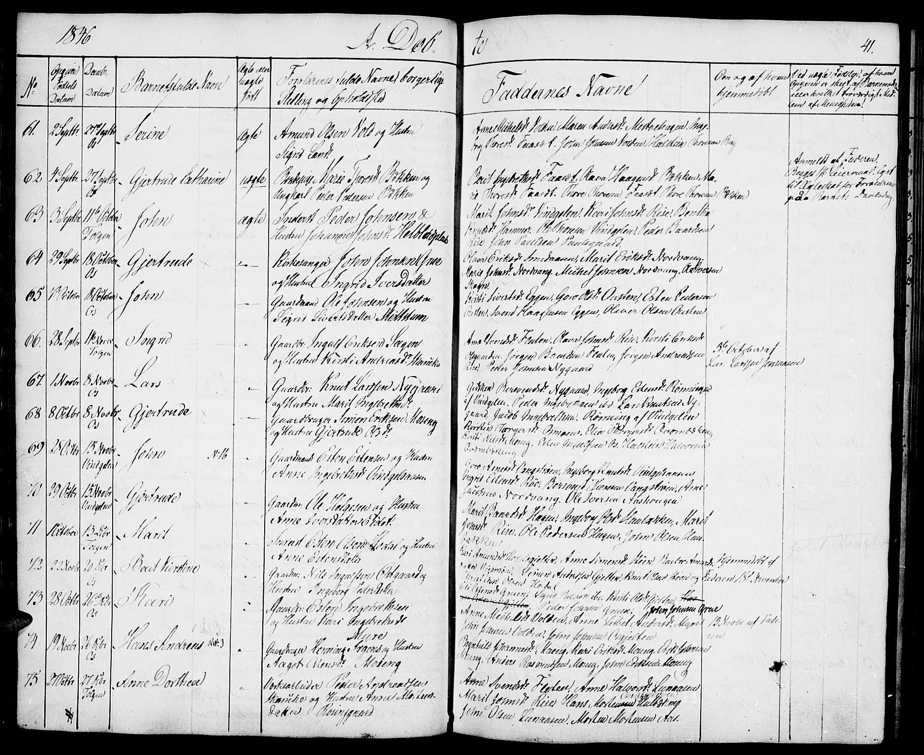 Tolga prestekontor, SAH/PREST-062/K/L0005: Parish register (official) no. 5, 1836-1852, p. 41