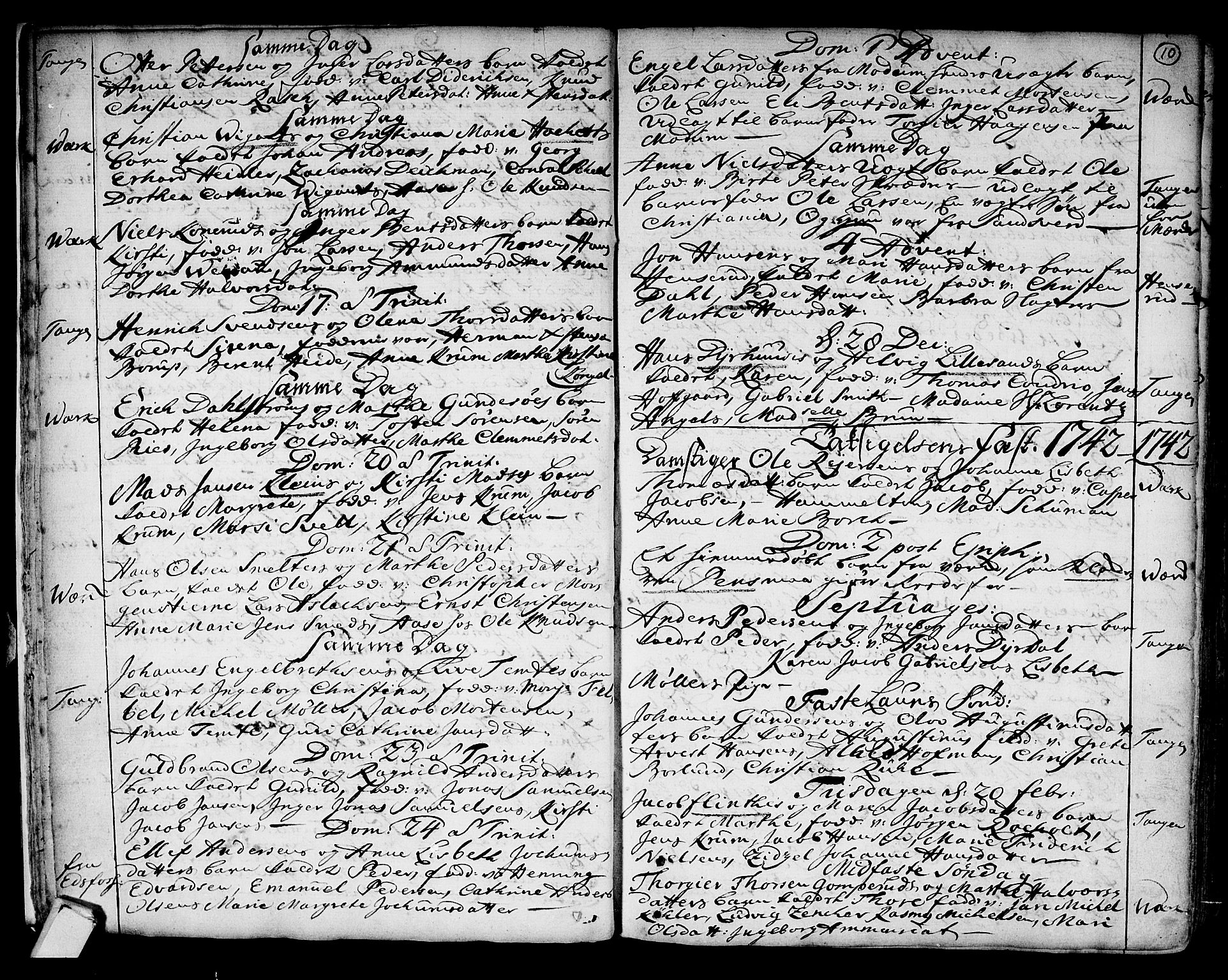 Strømsø kirkebøker, SAKO/A-246/F/Fb/L0002: Parish register (official) no. II 2, 1739-1814, p. 10