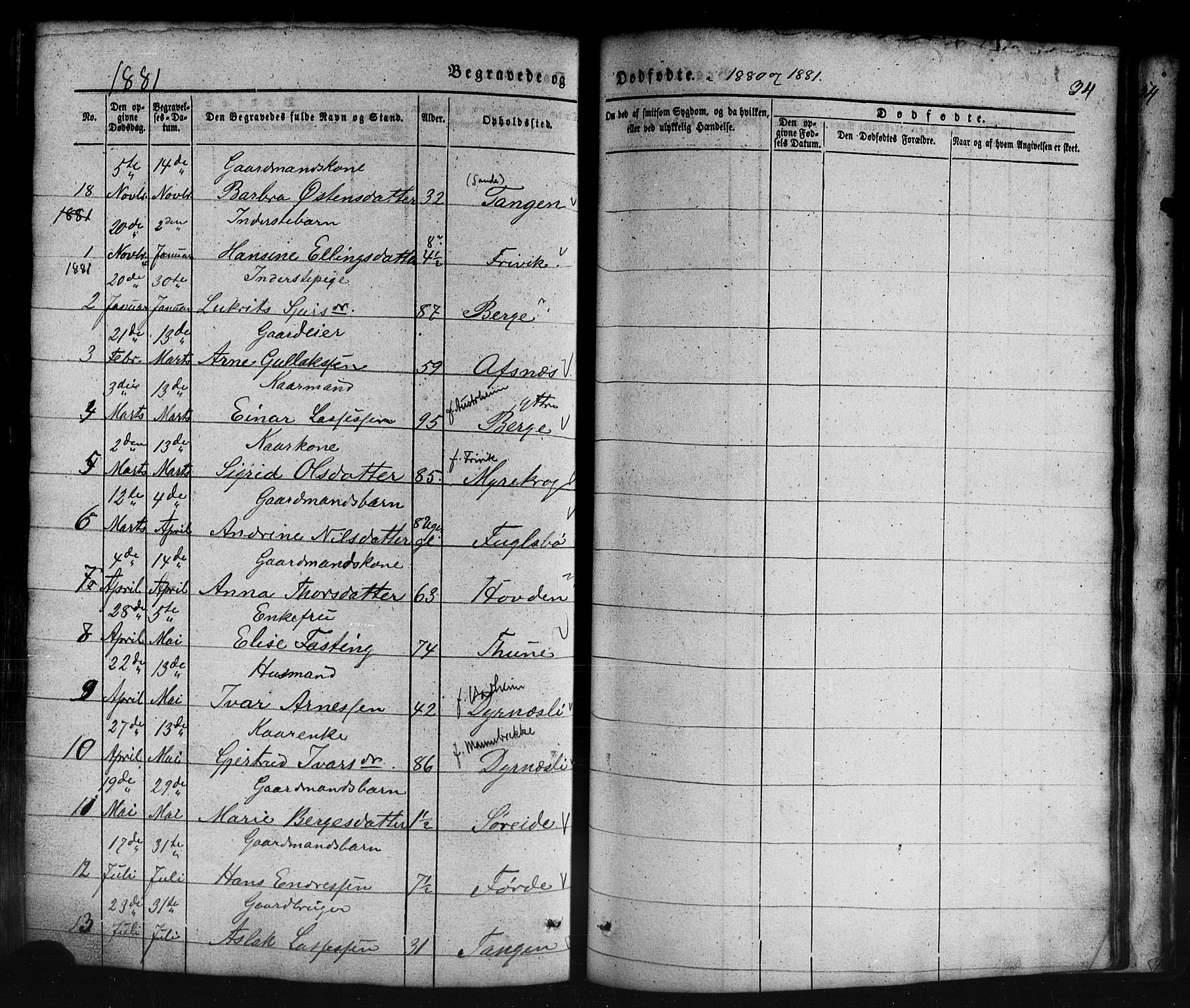 Lavik sokneprestembete, AV/SAB-A-80901: Parish register (copy) no. B 1, 1854-1881, p. 34