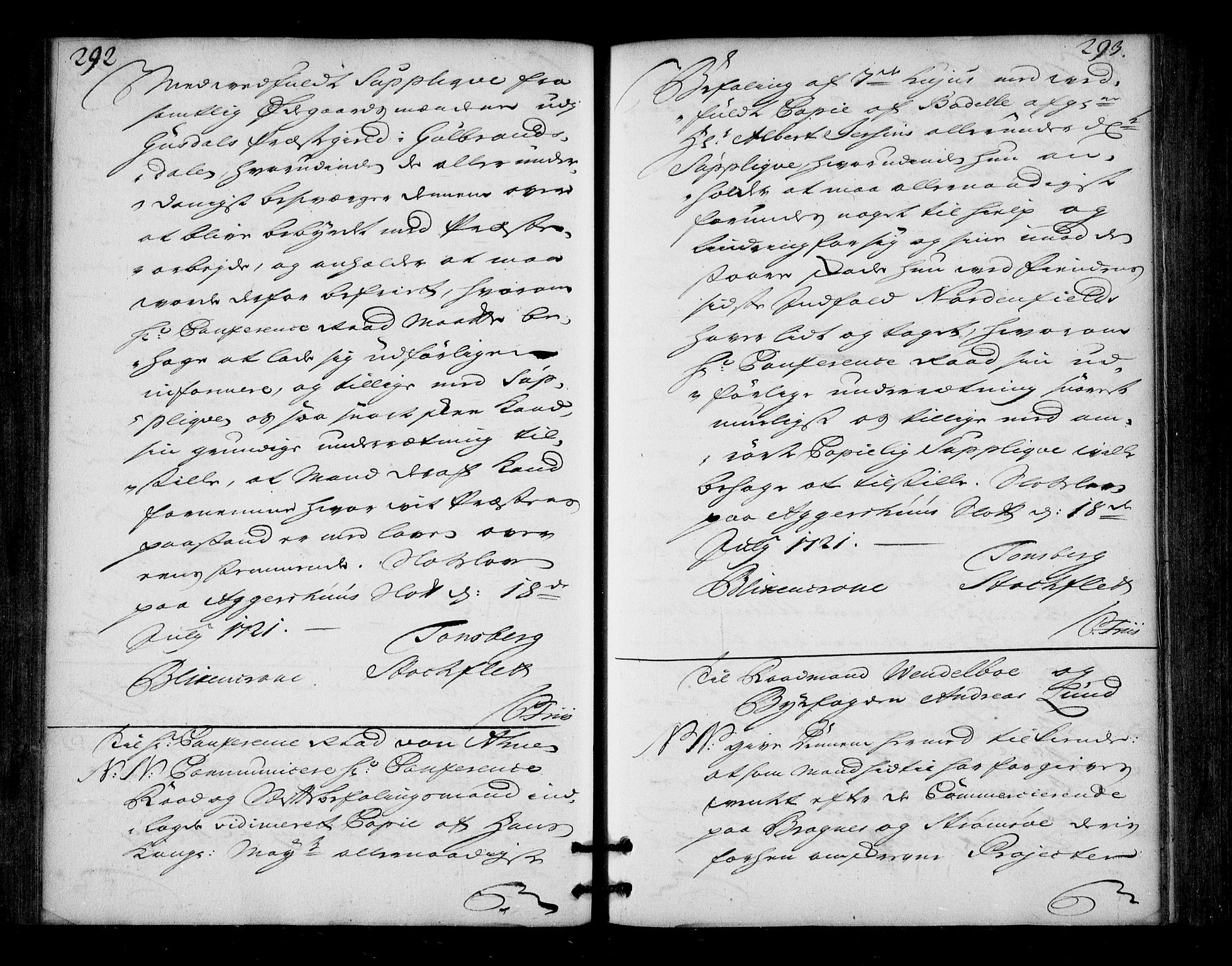 Stattholderembetet 1572-1771, AV/RA-EA-2870/Bd/L0013: Ordreprotokoll, 1720-1722, p. 292-293