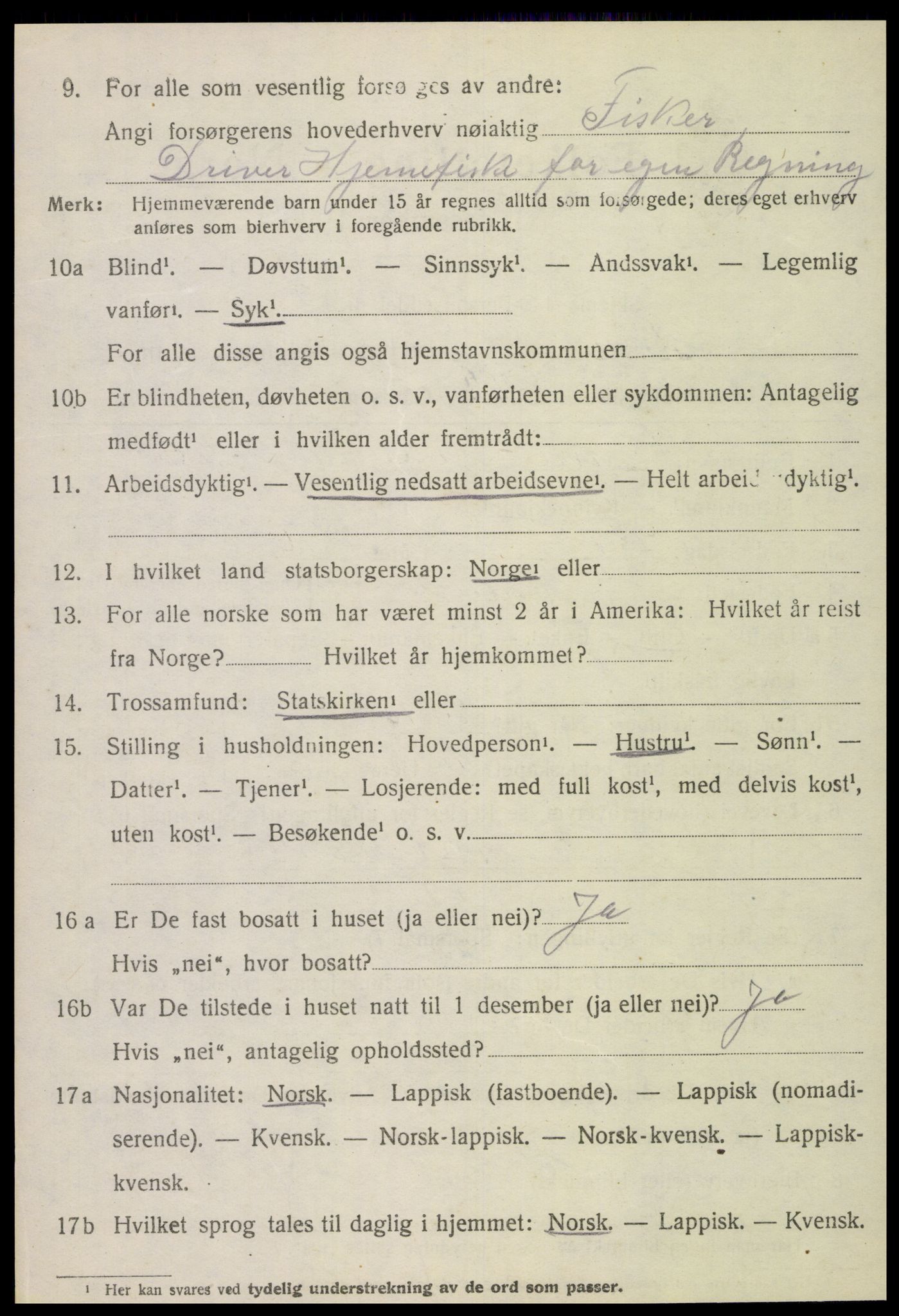 SAT, 1920 census for Vikna, 1920, p. 7330