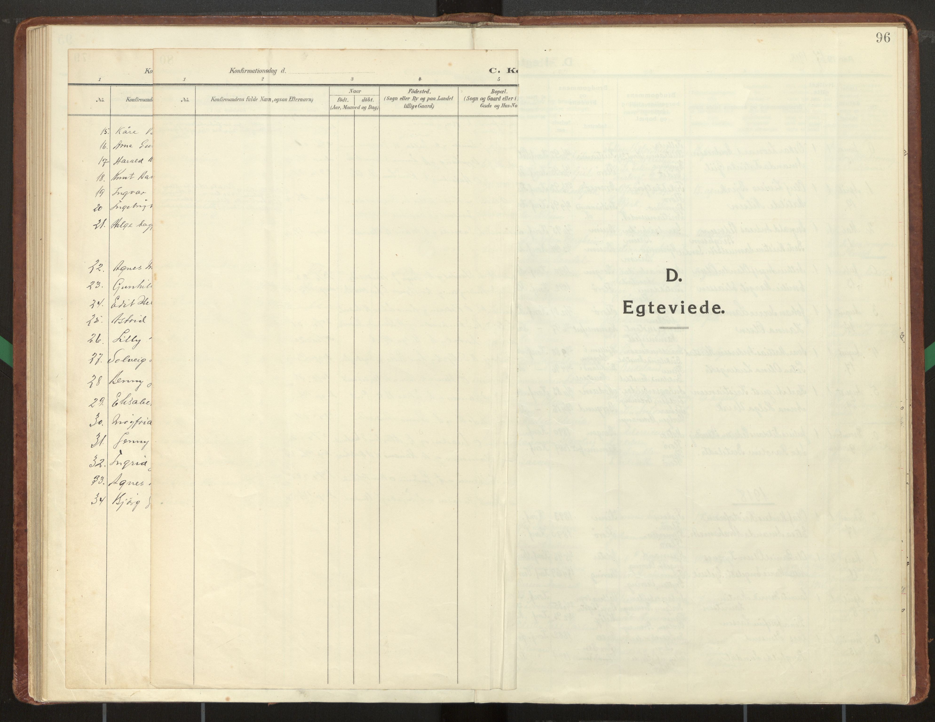 Kinn sokneprestembete, AV/SAB-A-80801/H/Haa/Haac/L0003: Parish register (official) no. C 3, 1917-1934, p. 96