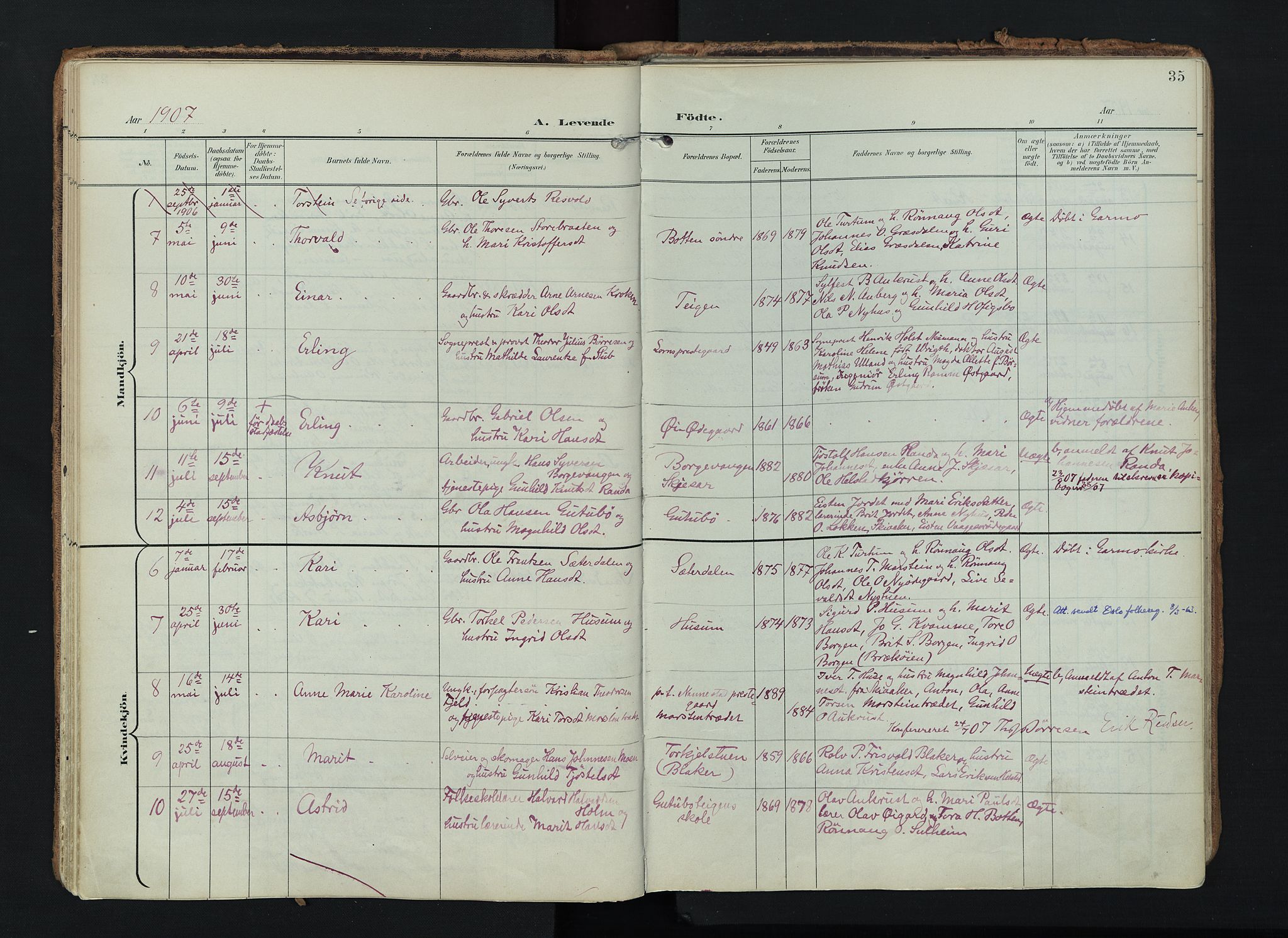 Lom prestekontor, AV/SAH-PREST-070/K/L0010: Parish register (official) no. 10, 1899-1926, p. 35