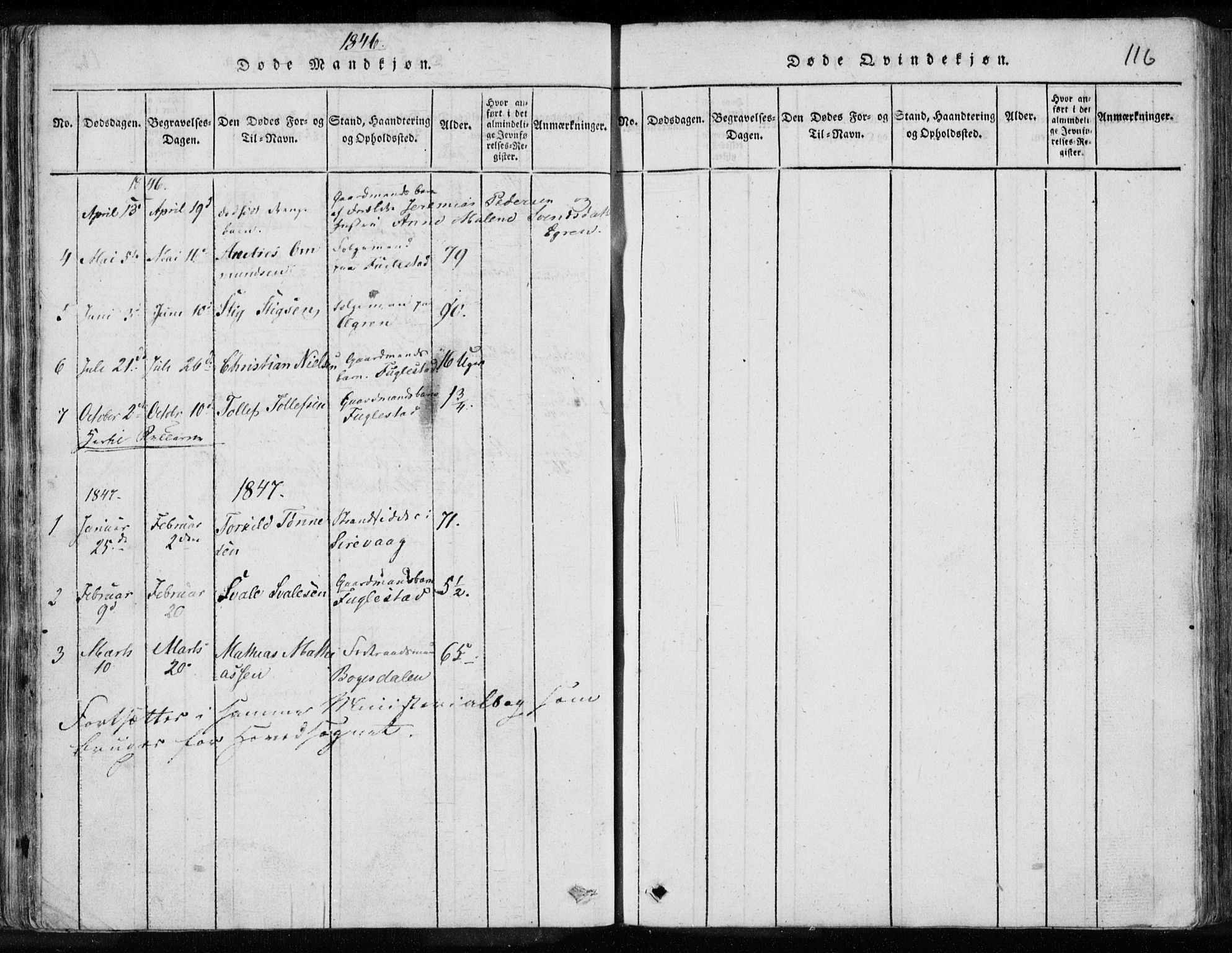 Eigersund sokneprestkontor, SAST/A-101807/S08/L0008: Parish register (official) no. A 8, 1816-1847, p. 116