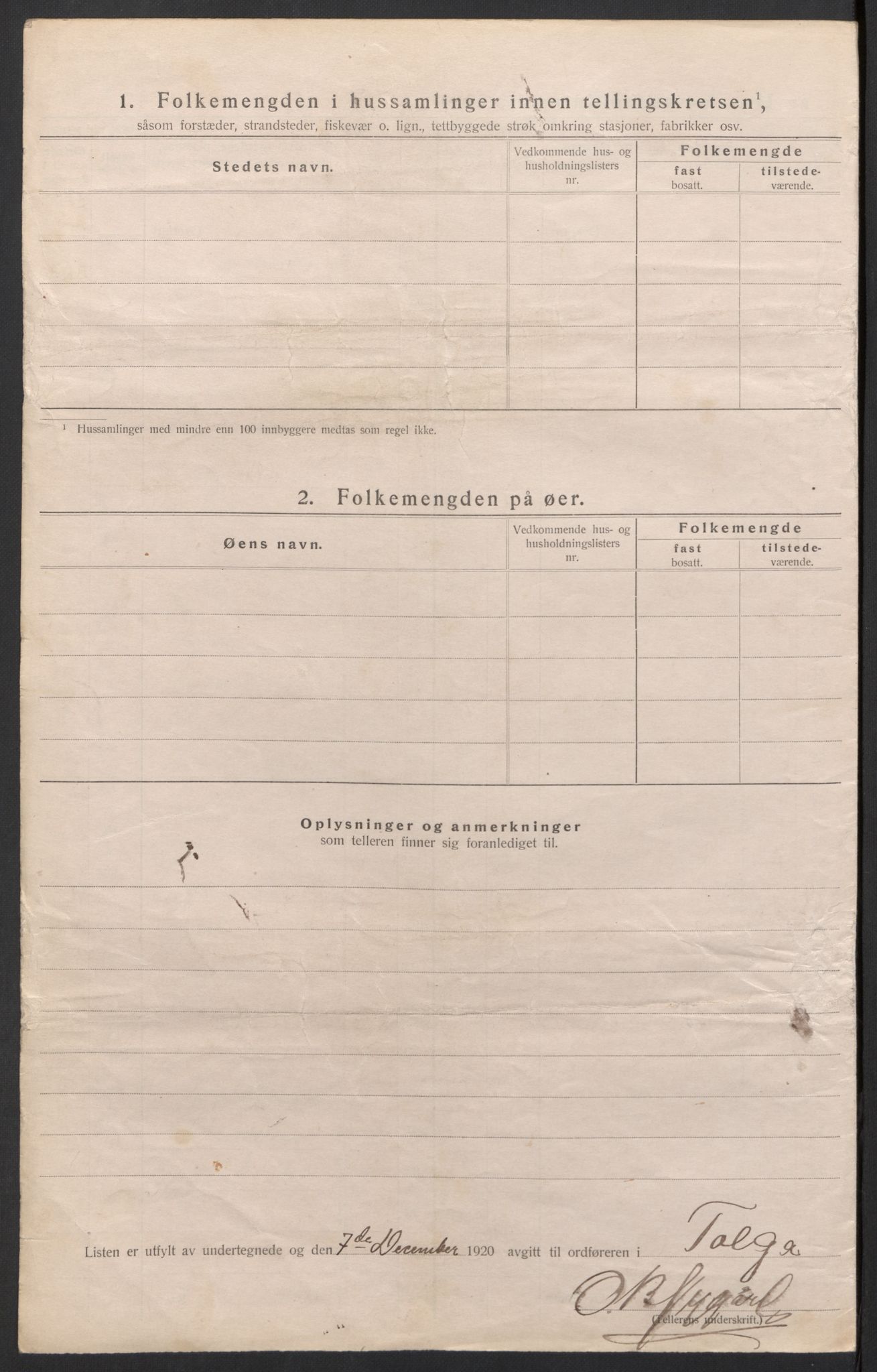 SAH, 1920 census for Tolga, 1920, p. 35