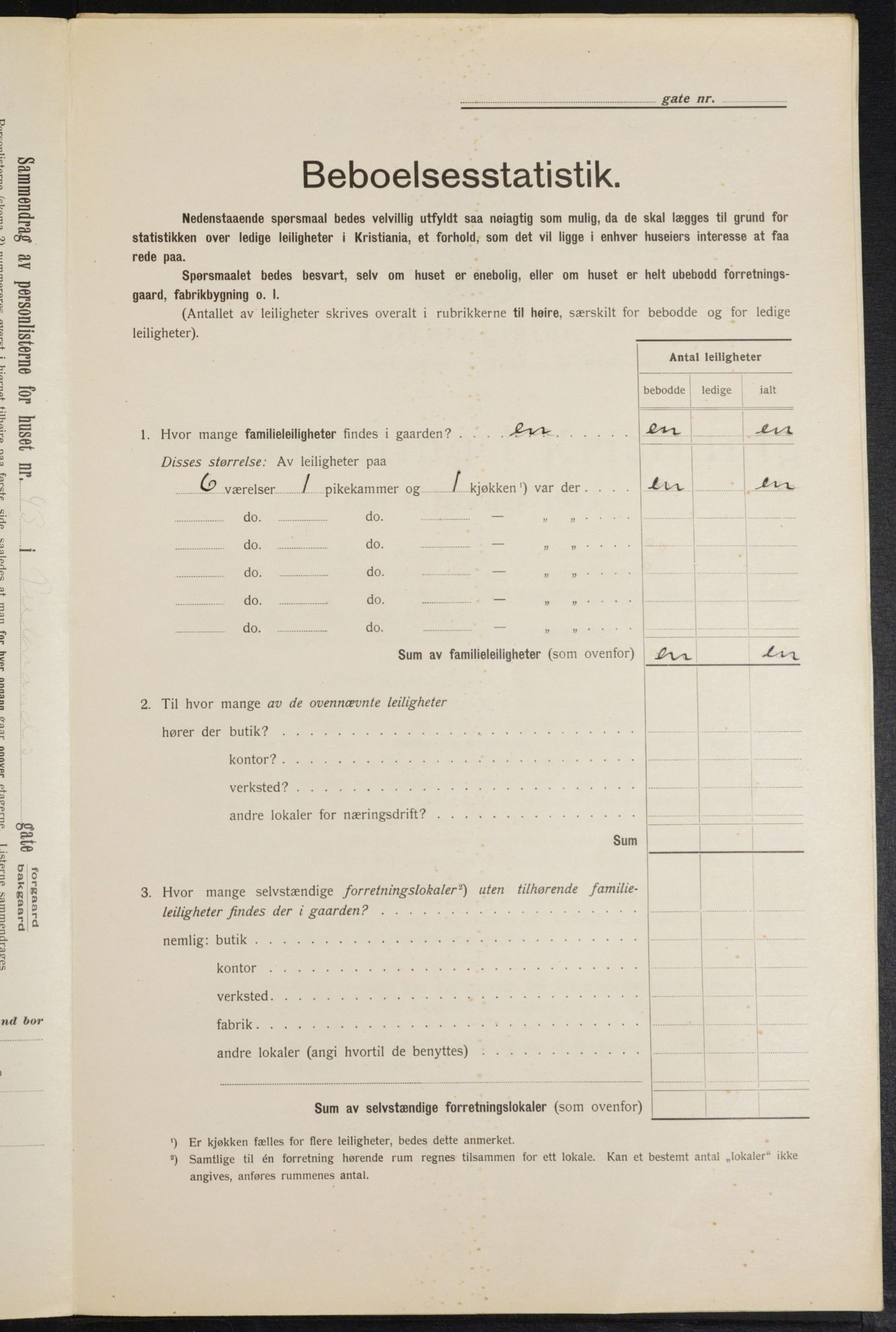 OBA, Municipal Census 1913 for Kristiania, 1913, p. 111523