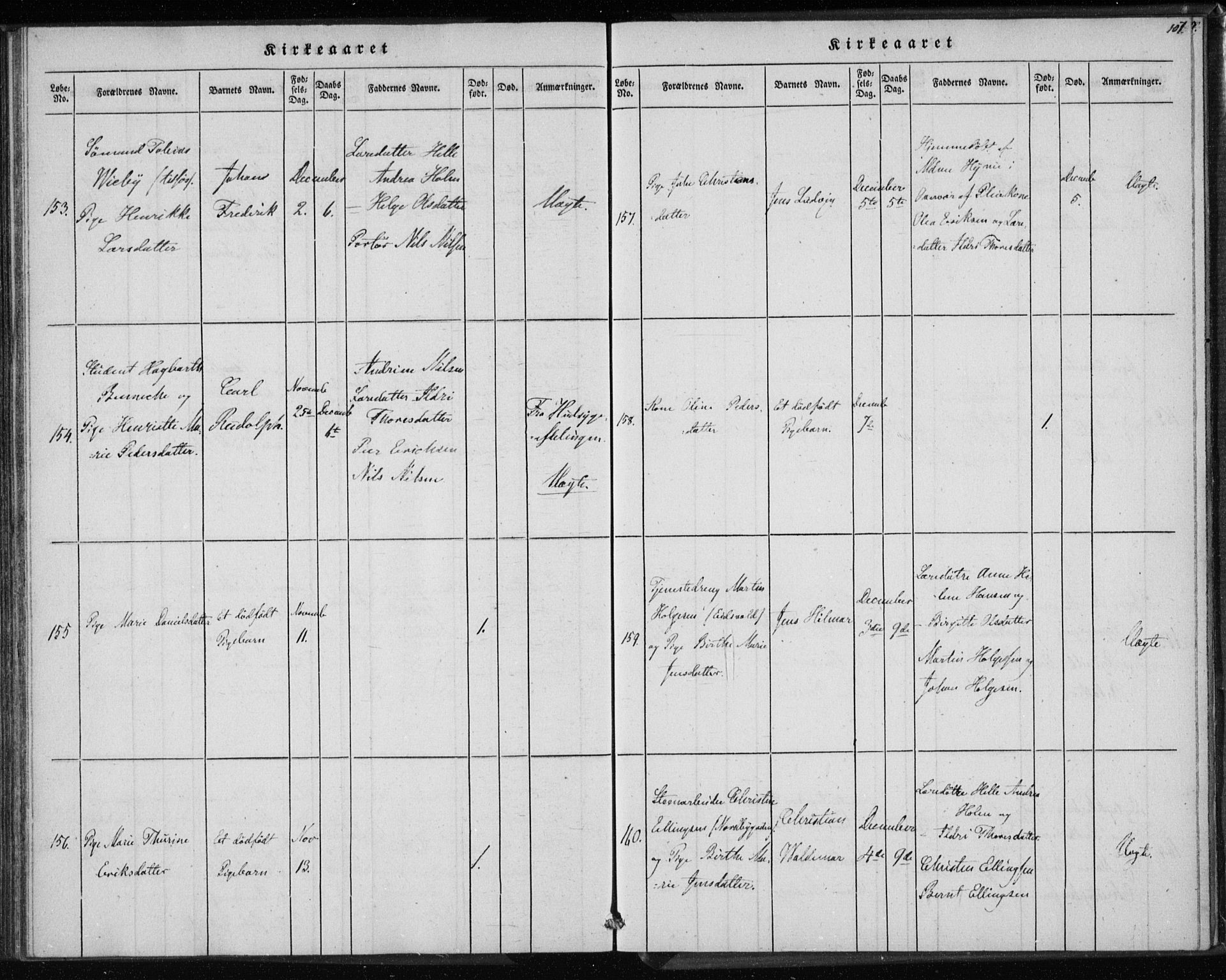 Rikshospitalet prestekontor Kirkebøker, AV/SAO-A-10309b/K/L0001/0003: Baptism register no. 1.3, 1848-1854, p. 107