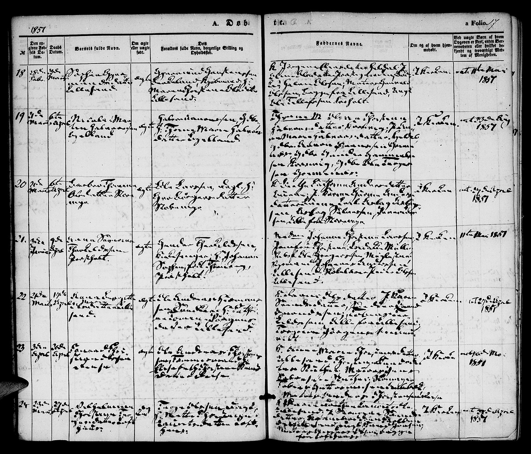 Vestre Moland sokneprestkontor, AV/SAK-1111-0046/F/Fa/Fab/L0006: Parish register (official) no. A 6, 1850-1858, p. 17