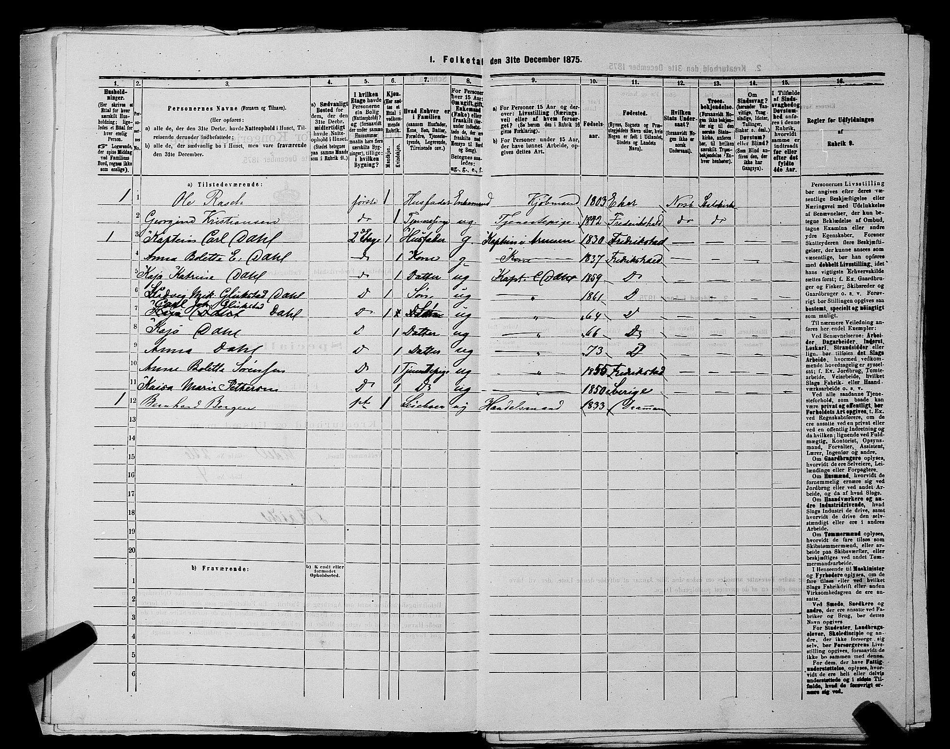 RA, 1875 census for 0101P Fredrikshald, 1875, p. 243