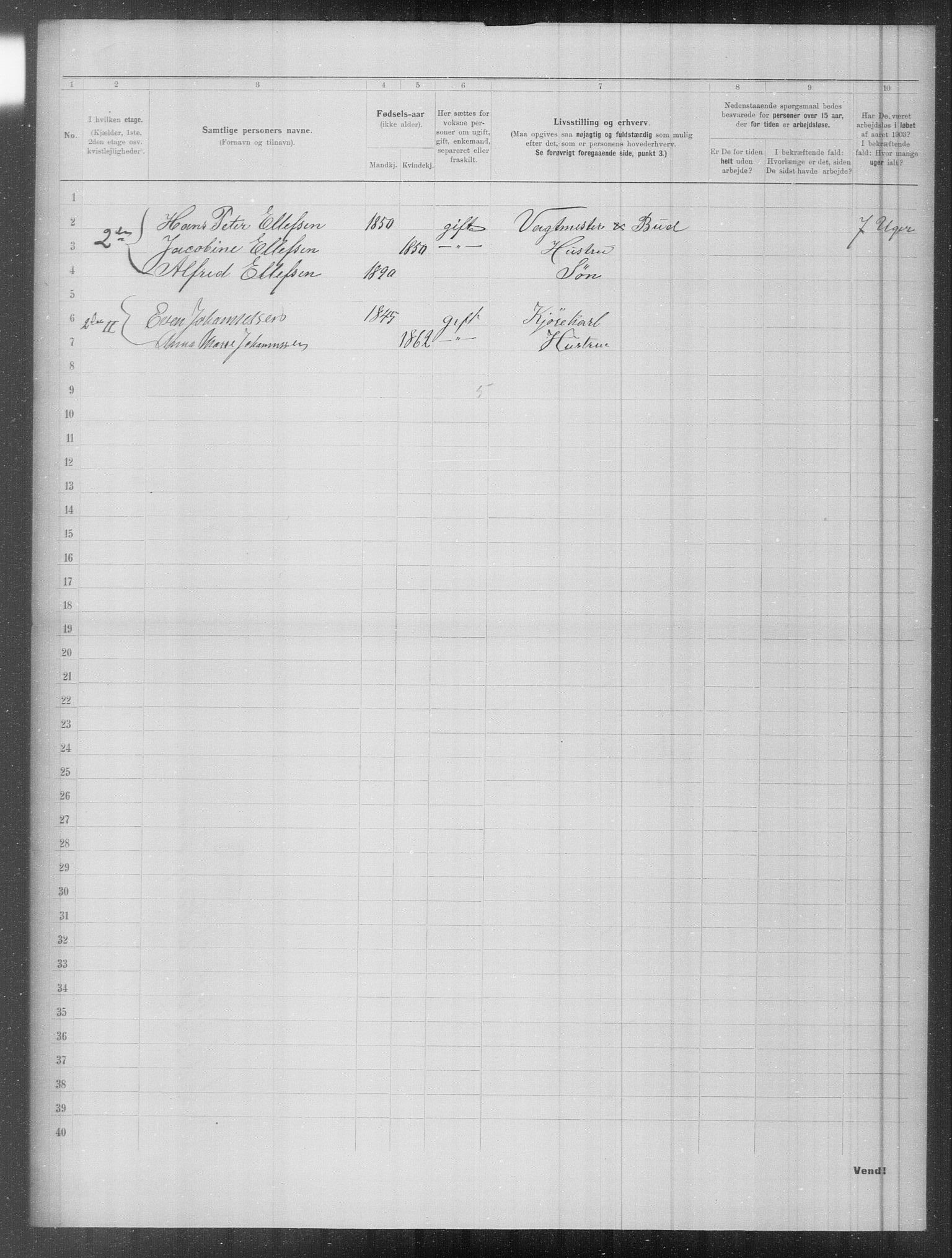 OBA, Municipal Census 1903 for Kristiania, 1903, p. 3223